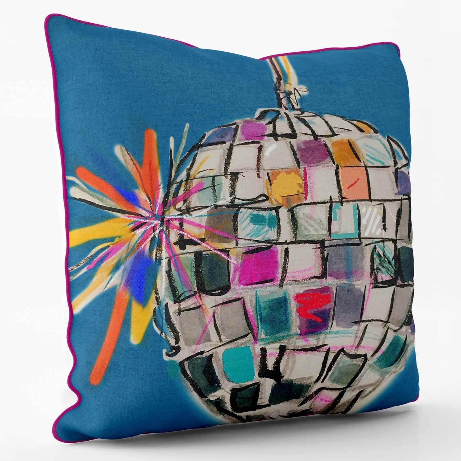 Disco Ball Collection - Electric Boogaloo - Sarah Thornton Cushion - Handmade Cushions UK - WeLoveCushions