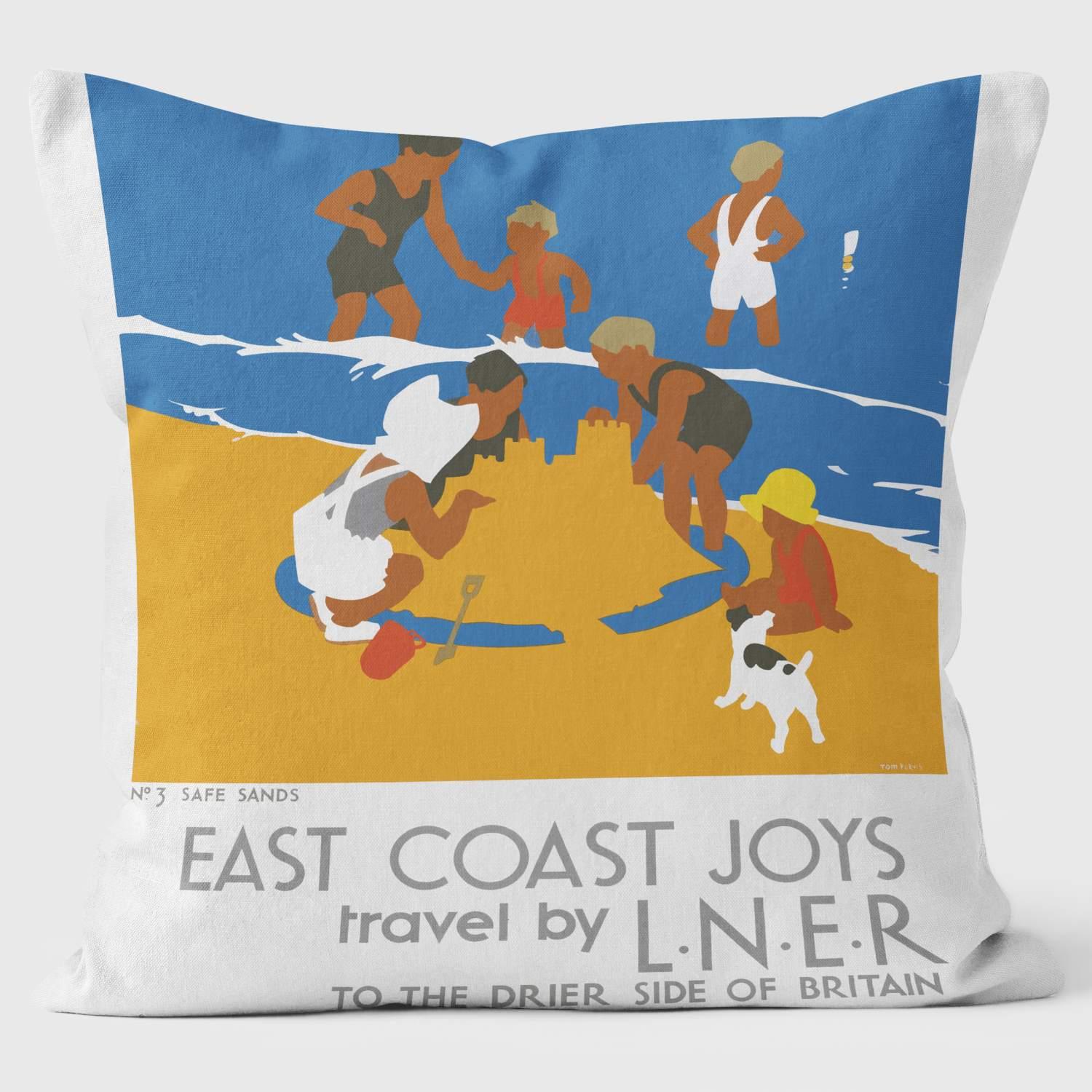 East Coast Joys’ LNER 1932 - Safe Sands - National Railway Museum Cushion - Handmade Cushions UK - WeLoveCushions