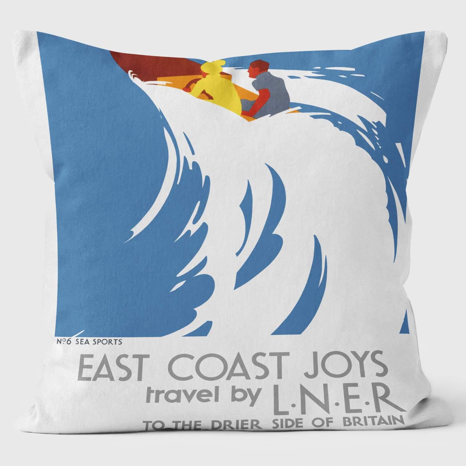 East Coast Joys No 6 LNER 1931 -Water Sports - National Railway Museum Cushion - Handmade Cushions UK - WeLoveCushions