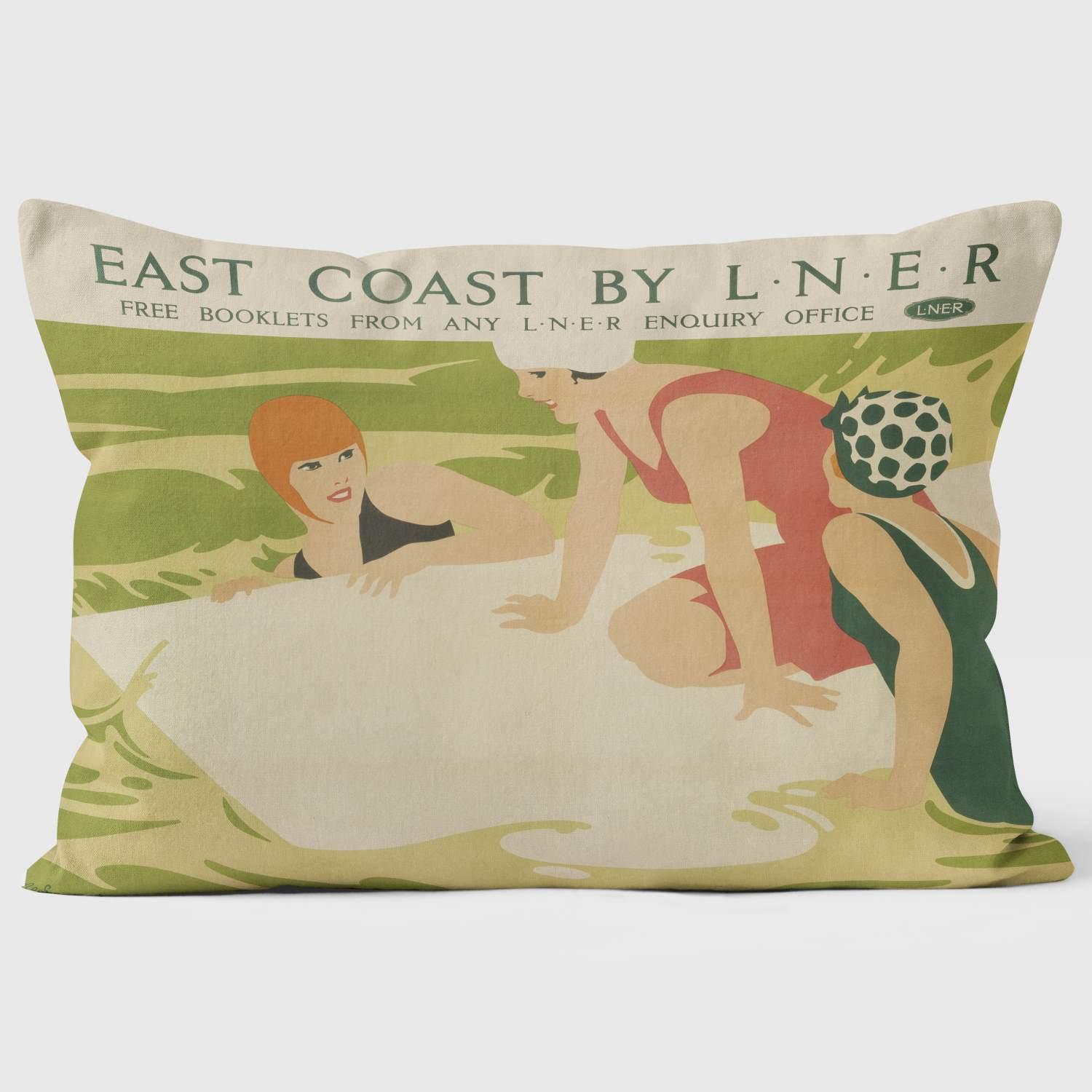 East Coast LNER Bathers 1930 - National Railway Museum Cushion - Handmade Cushions UK - WeLoveCushions