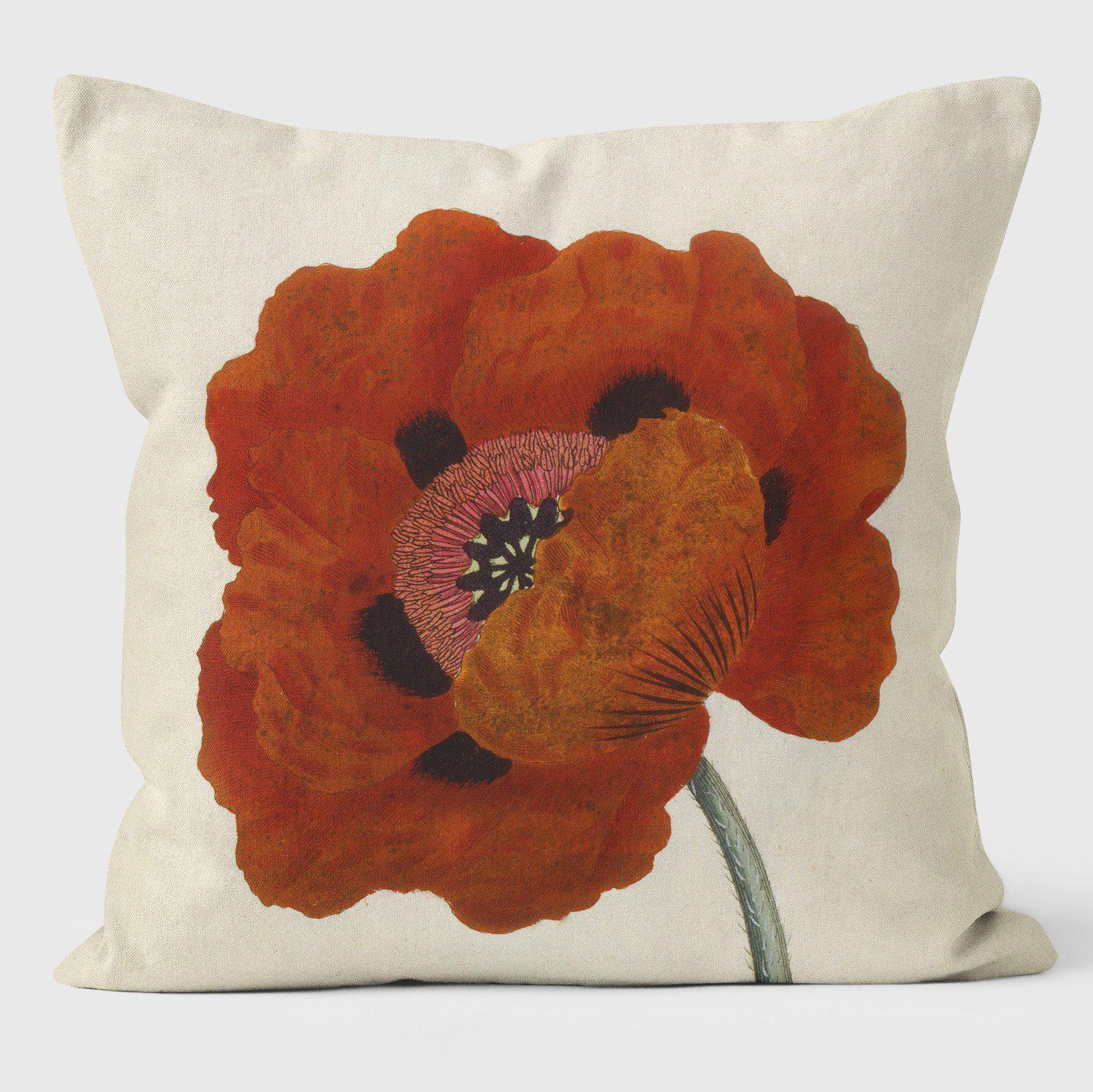Eastern Poppy - Botanical Cushion - Handmade Cushions UK - WeLoveCushions