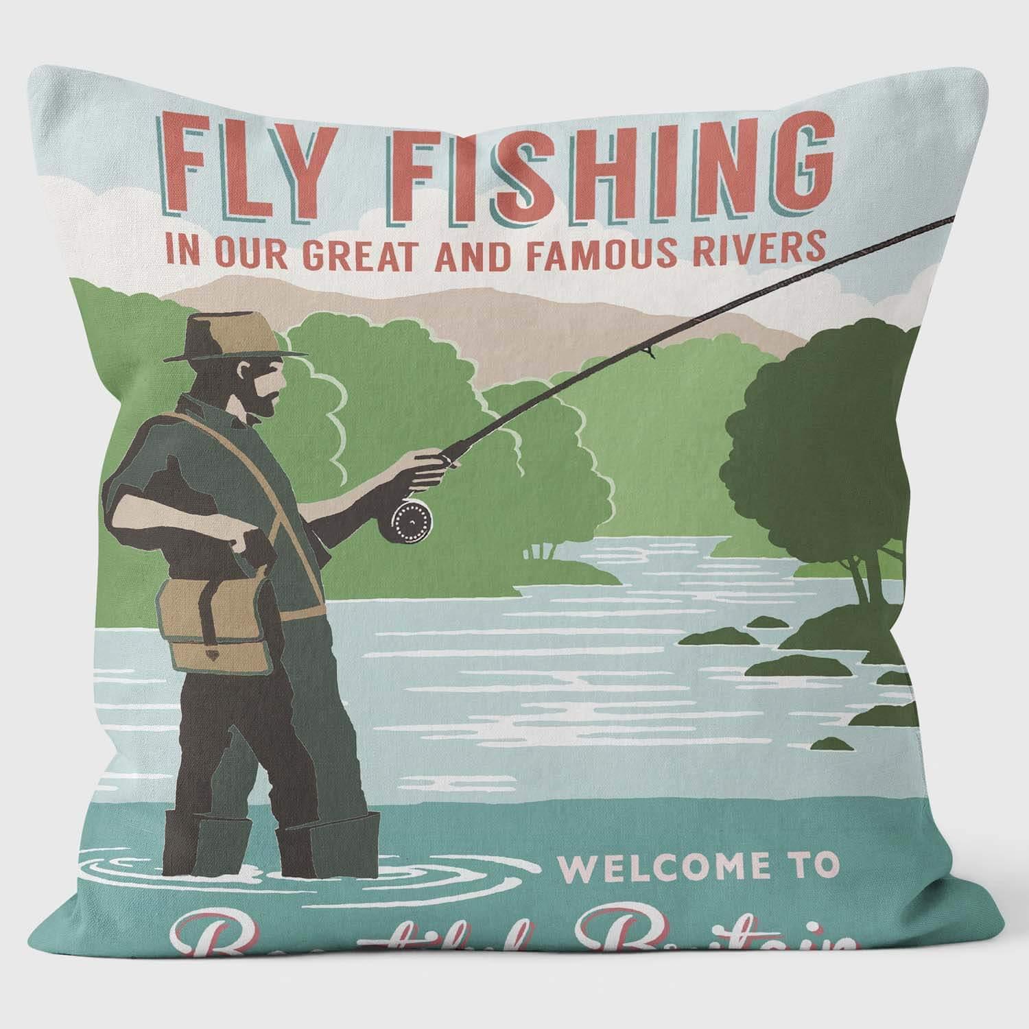 Fishing - Martin Wiscombe Cushion - Handmade Cushions UK - WeLoveCushions