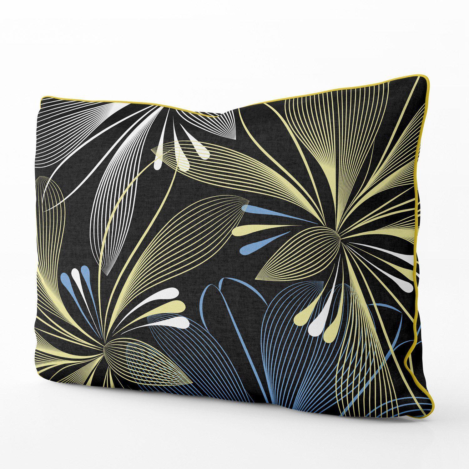 Flora Explosion ( Black) - Funky Art Cushion - Perfect Day - House Of Turnowsky Pillows - Handmade Cushions UK - WeLoveCushions