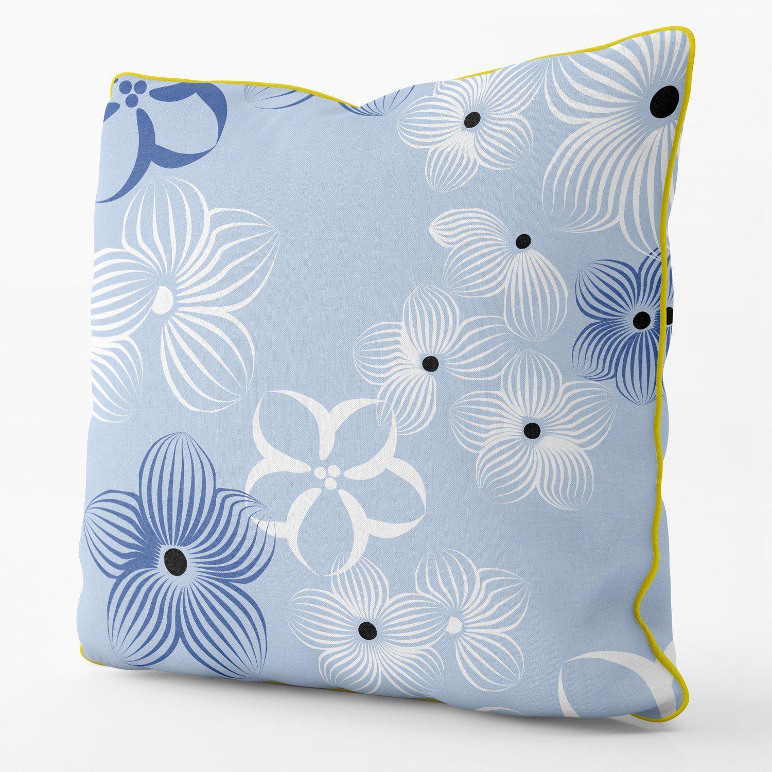 Flora Impression ( Blue) - Funky Art Cushion - Perfect Day - House Of Turnowsky Pillows - Handmade Cushions UK - WeLoveCushions