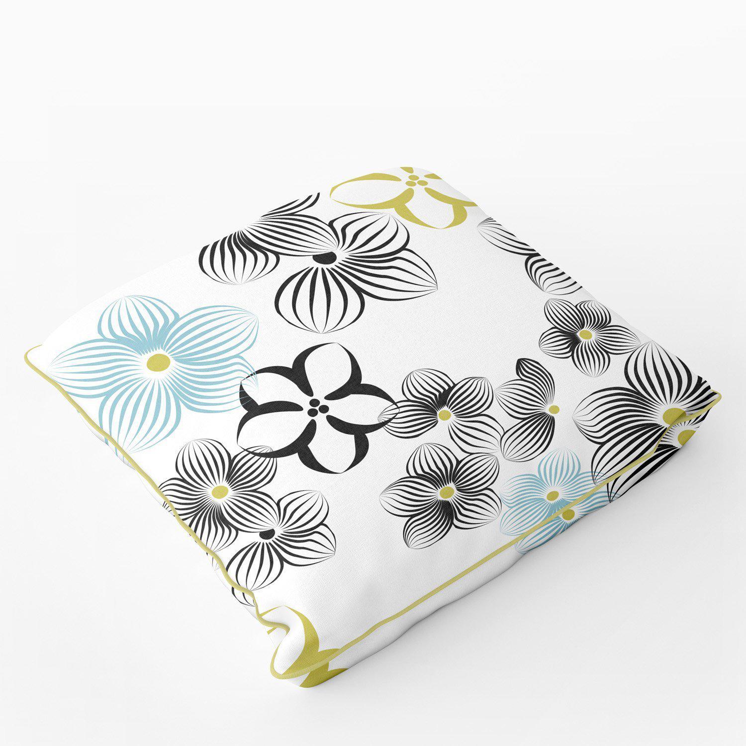 Floral Impression (White) - Funky Art Cushion - Perfect Day - House Of Turnowsky Pillows - Handmade Cushions UK - WeLoveCushions
