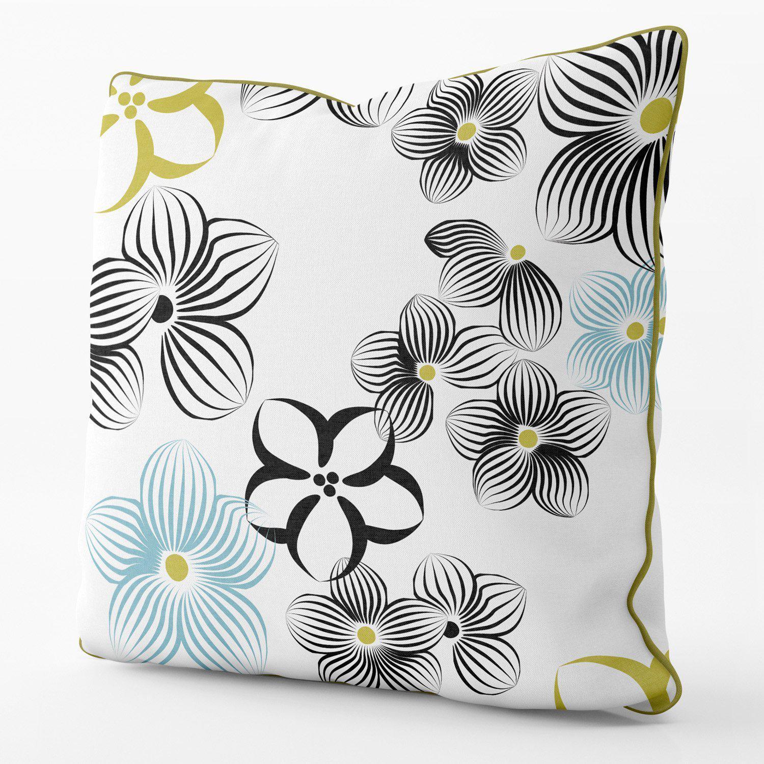 Floral Impression (White) - Funky Art Cushion - Perfect Day - House Of Turnowsky Pillows - Handmade Cushions UK - WeLoveCushions