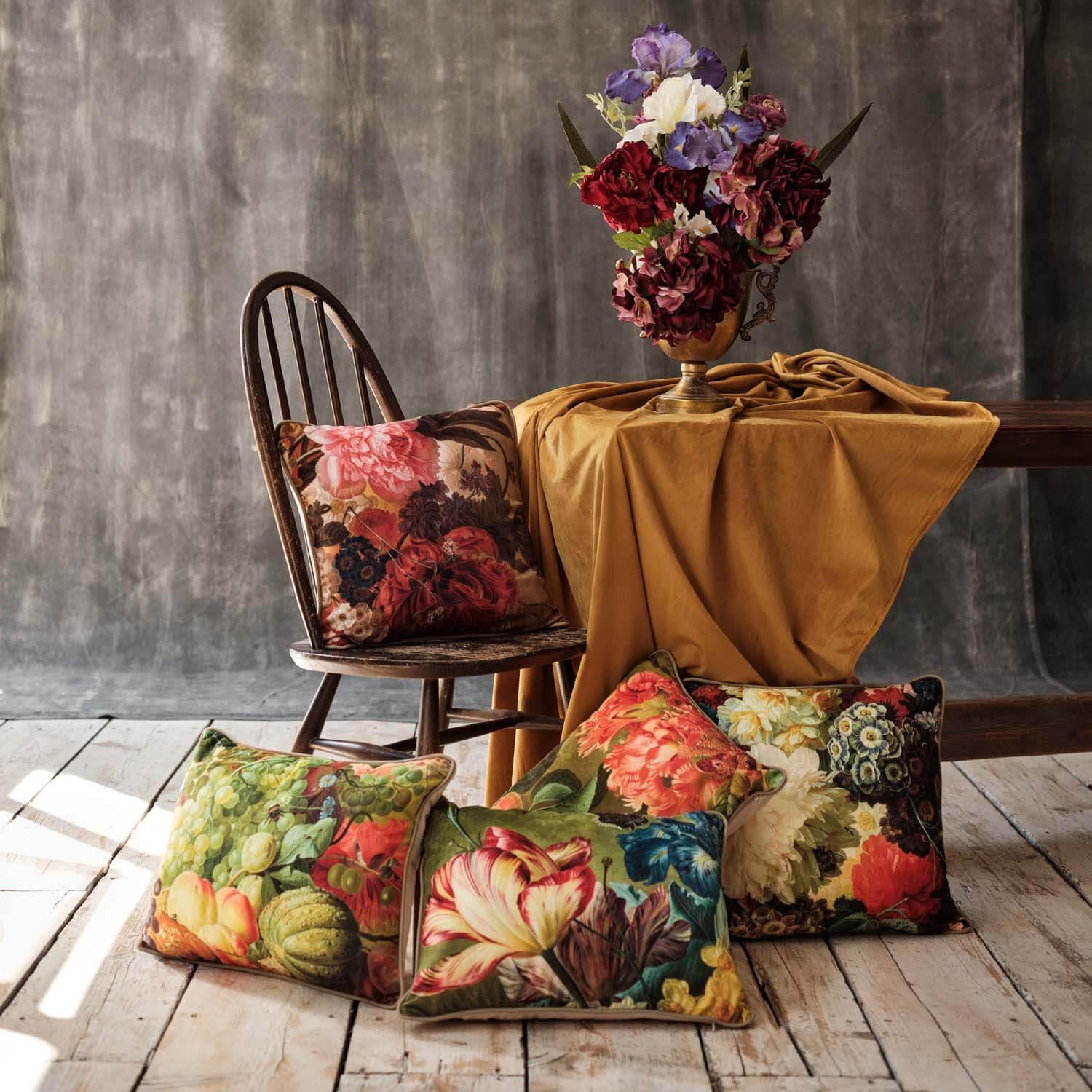 Luxe Van Brussel Flowers In a Vase Detail Tulip - National Gallery Cushion - Handmade Cushions UK - WeLoveCushions