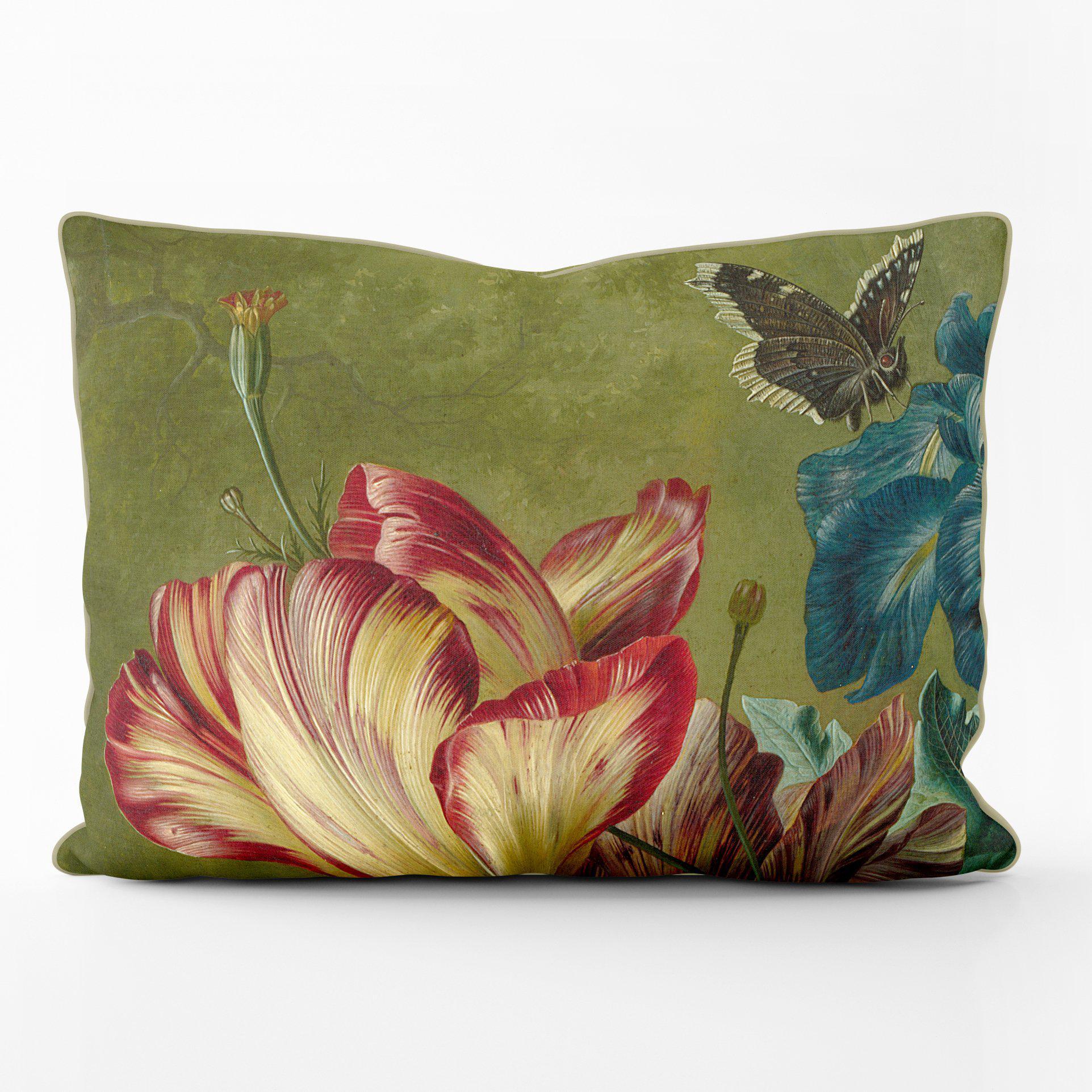 Luxe Van Brussel Flowers In a Vase Detail Tulip - National Gallery Cushion - Handmade Cushions UK - WeLoveCushions
