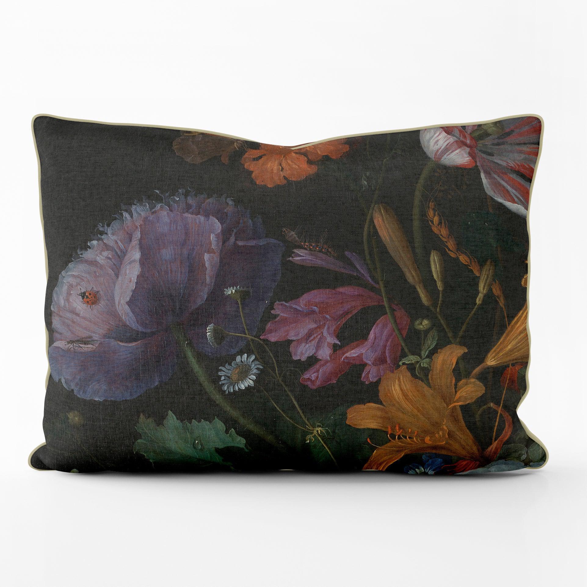 Flowers in a Glass Vase Detail Ladybird - Van Wallscapelle - National Gallery LUXE Cushion - Handmade Cushions UK - WeLoveCushions