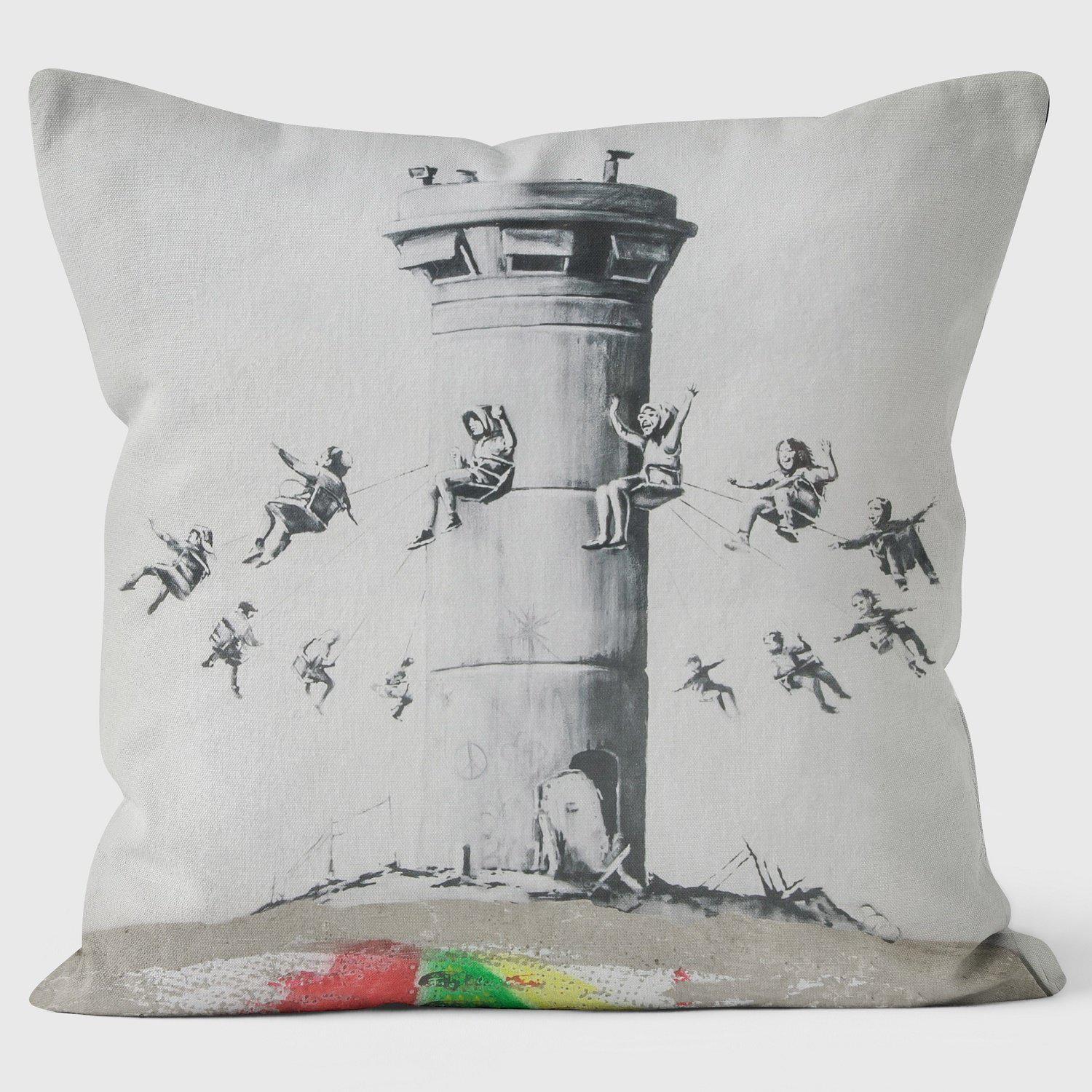 Flying Chairs - Banksy Inspired - Graffiti Art Cushion - Handmade Cushions UK - WeLoveCushions