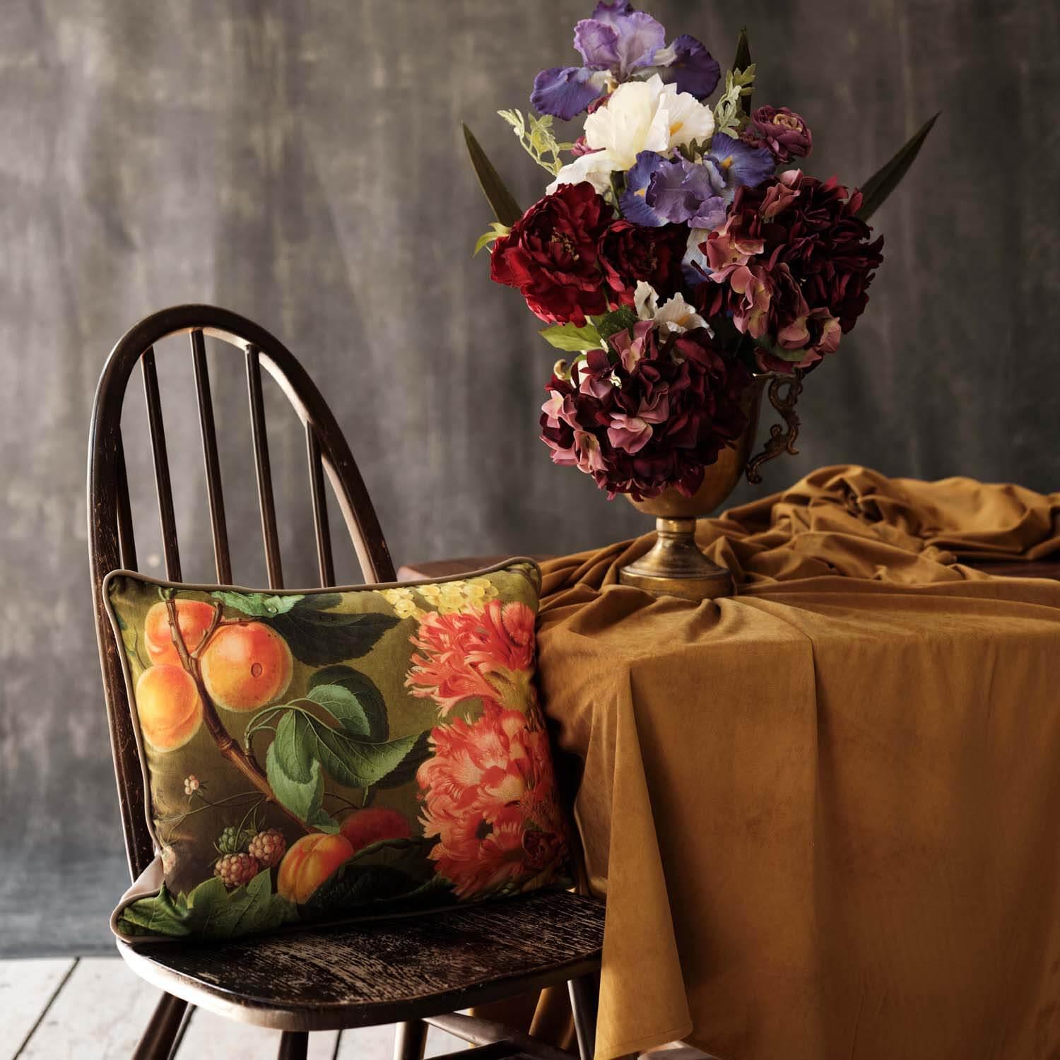 Luxe Van Brussel Flowers In a Vase Detail Stem - National Gallery Cushion - Handmade Cushions UK - WeLoveCushions