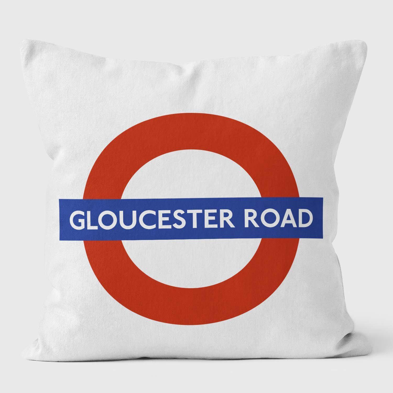 Gloucester Road London Underground Tube Station Roundel Cushion - Handmade Cushions UK - WeLoveCushions