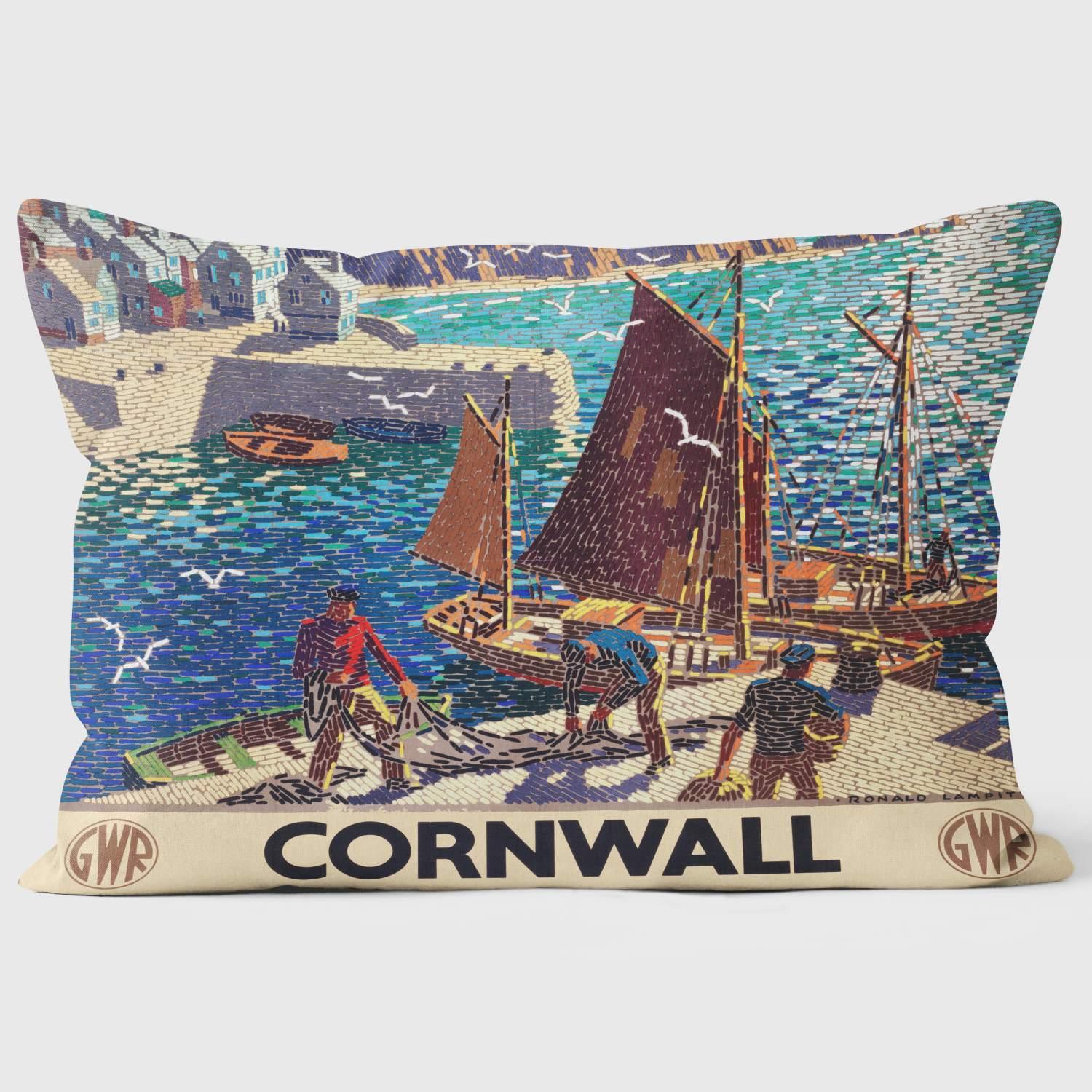Great Western Railway Cornwall by Ronald Lampitt - National Railway Museum Cushion - Handmade Cushions UK - WeLoveCushions