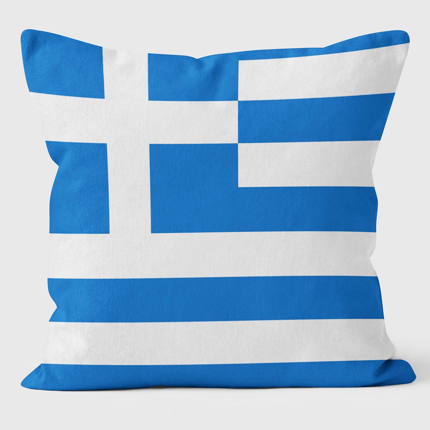 Greece Flag - Art Print cushion - Handmade Cushions UK - WeLoveCushions
