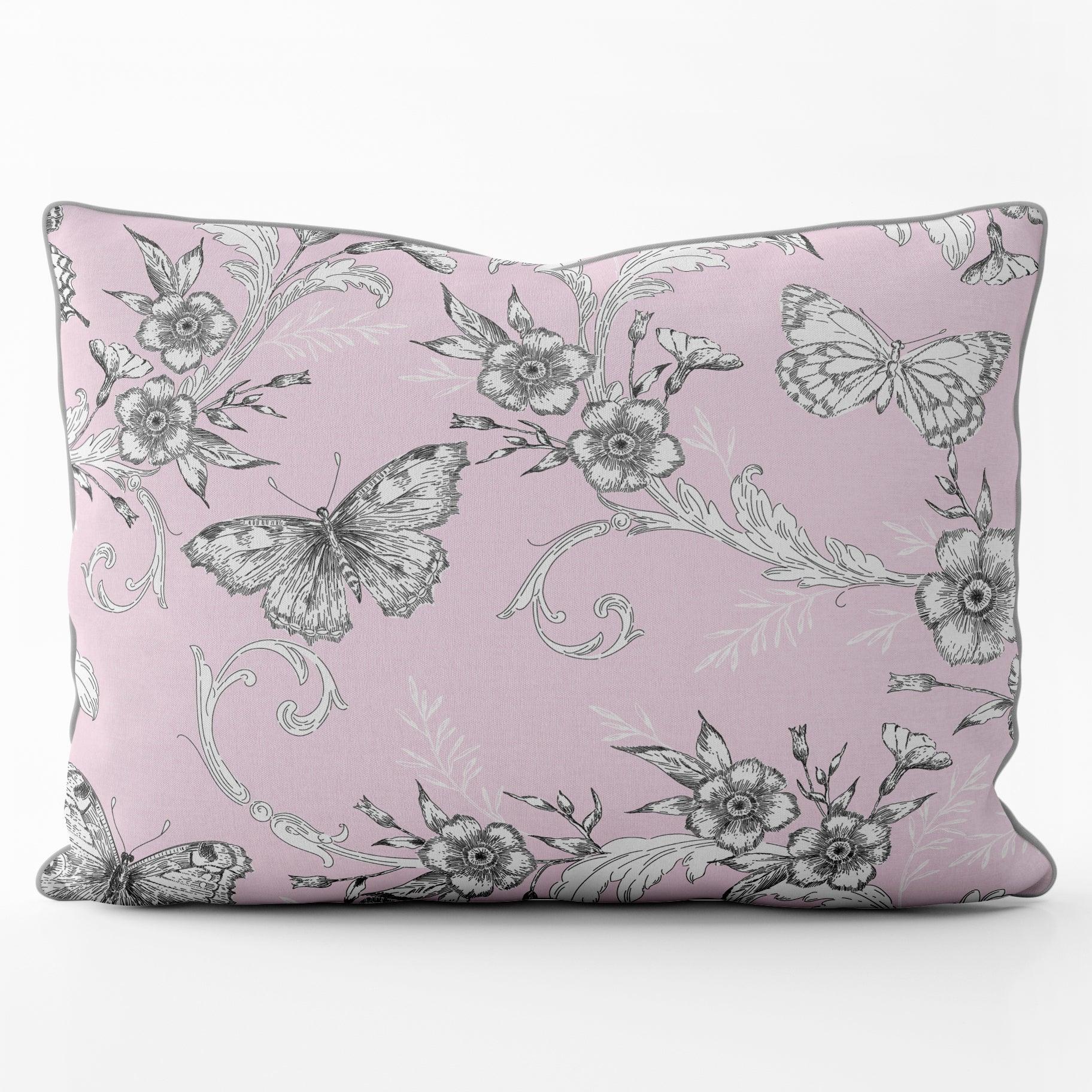 Trailing Butterfly Light Pink Landscape - House Of Turnowsky Cushion