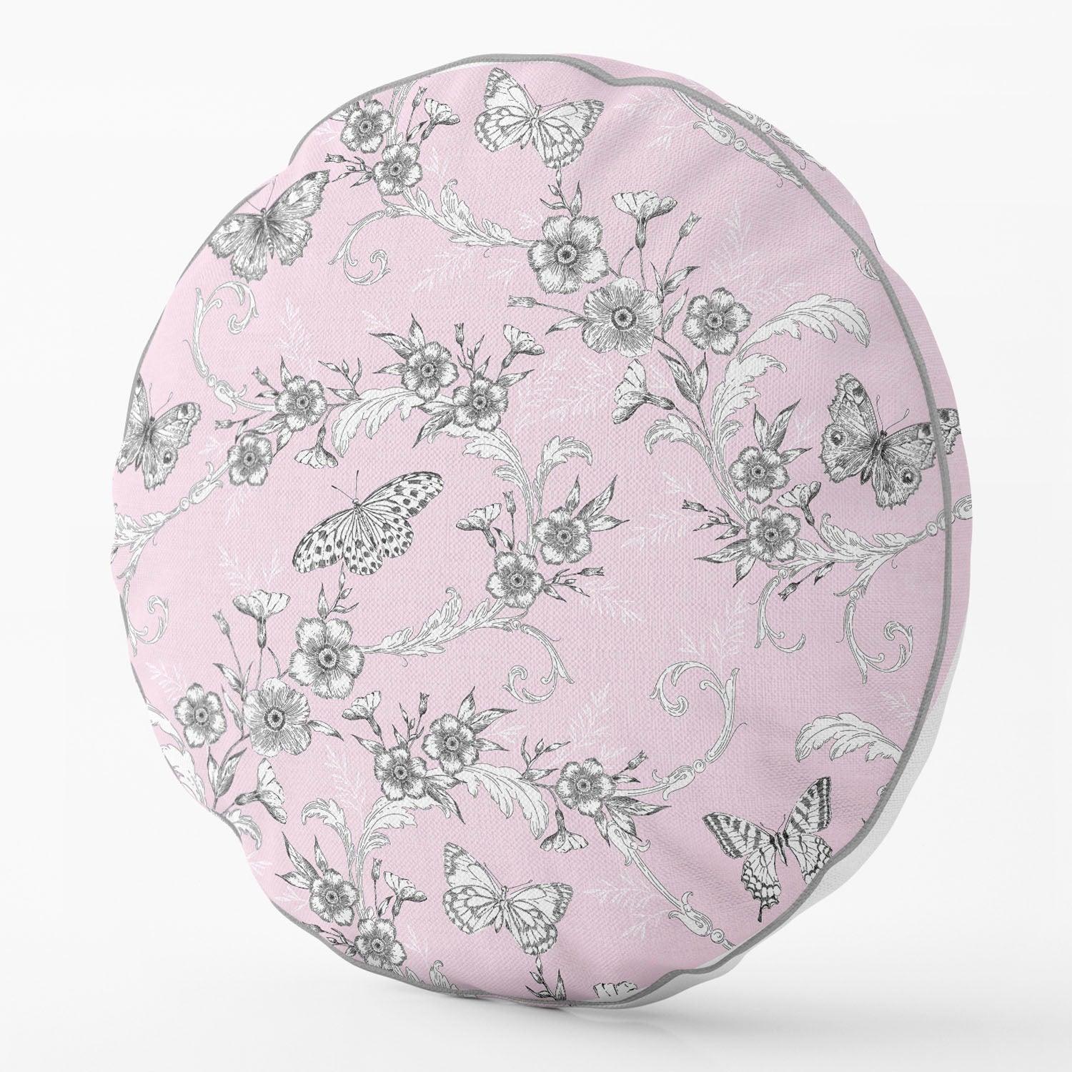 Trailing Butterfly Round Light Pink - House Of Turnowsky Cushion