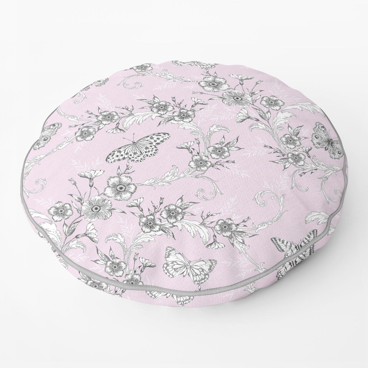 Trailing Butterfly Round Light Pink - House Of Turnowsky Cushion