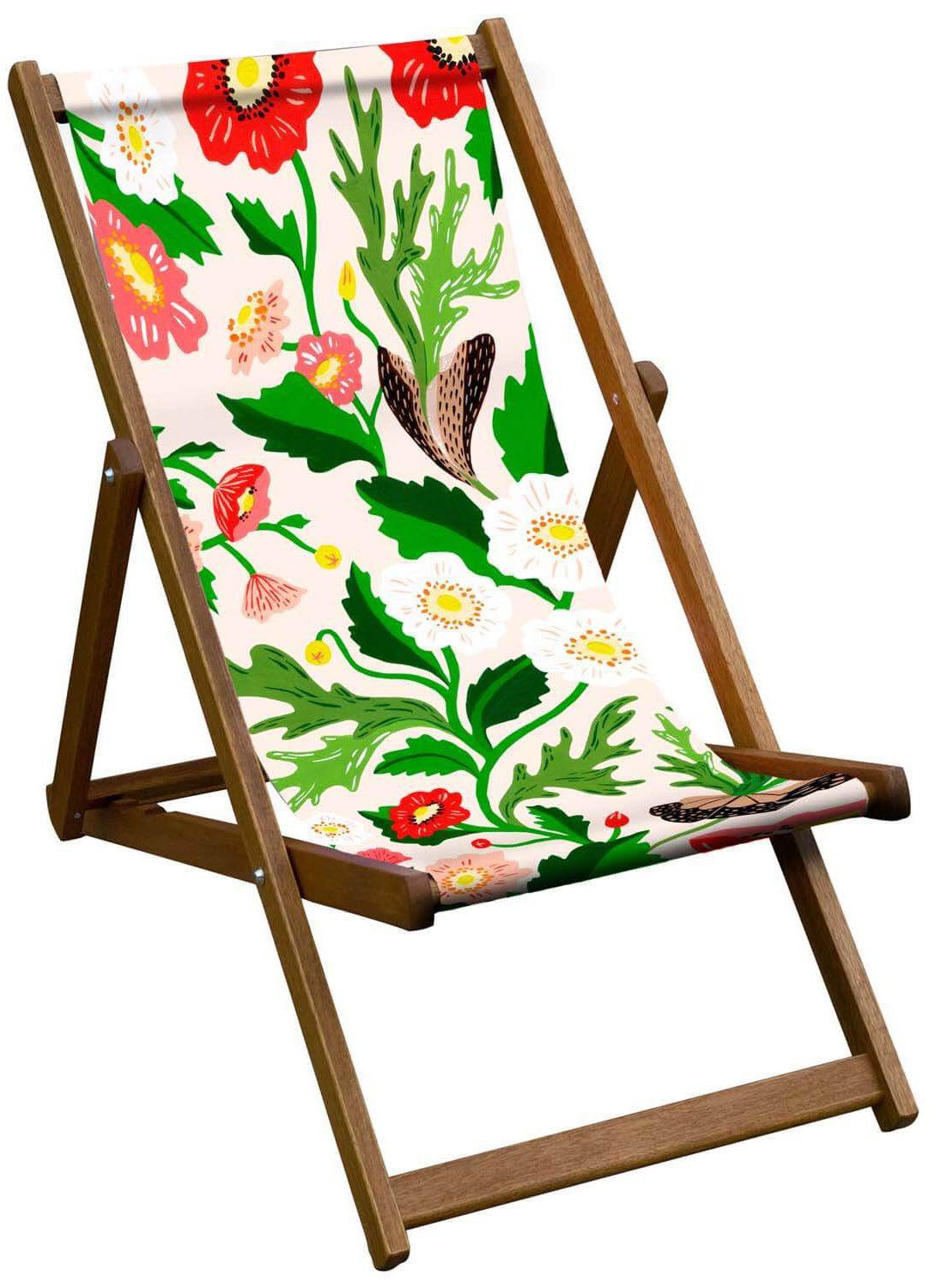 Exotic Floral White - House Of Turnowsky  Deckchair