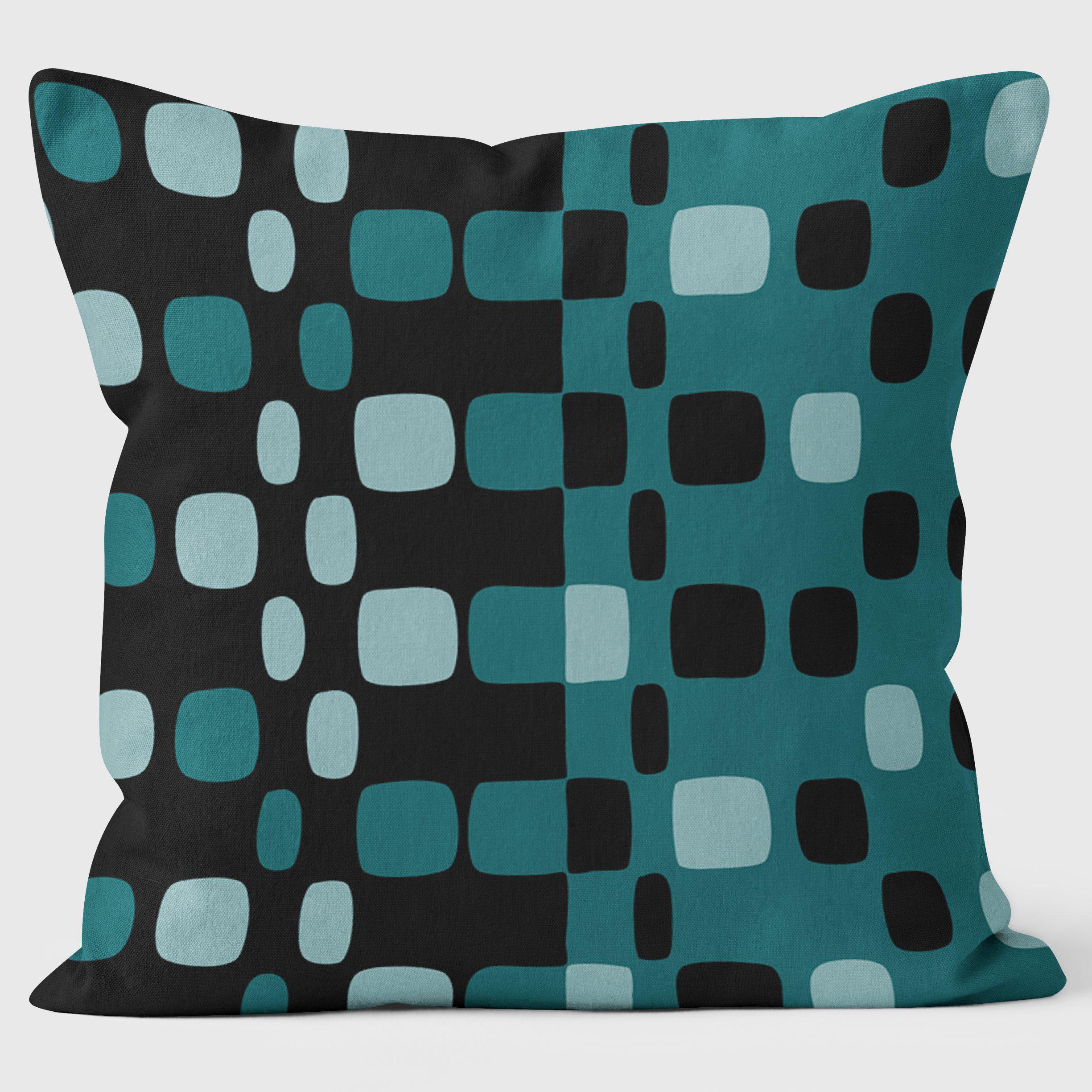 Half Checks - Abstract Outdoor Cushion - Handmade Cushions UK - WeLoveCushions