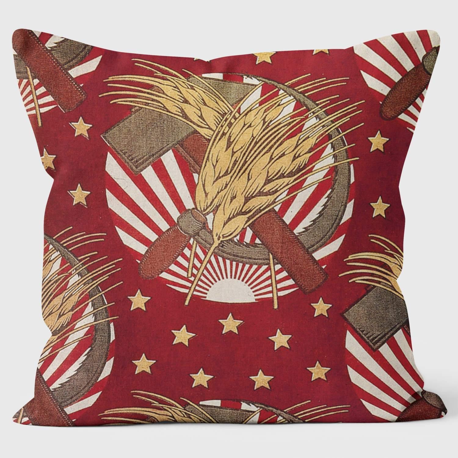 Hammer and Wheatsheaf -Tate - The Russian Revolution Cushion - Handmade Cushions UK - WeLoveCushions
