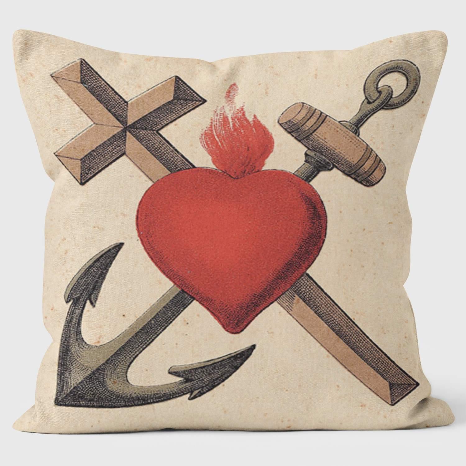 Heart, Cross and Archor - Tate - The Russian Revolution Cushion - Handmade Cushions UK - WeLoveCushions