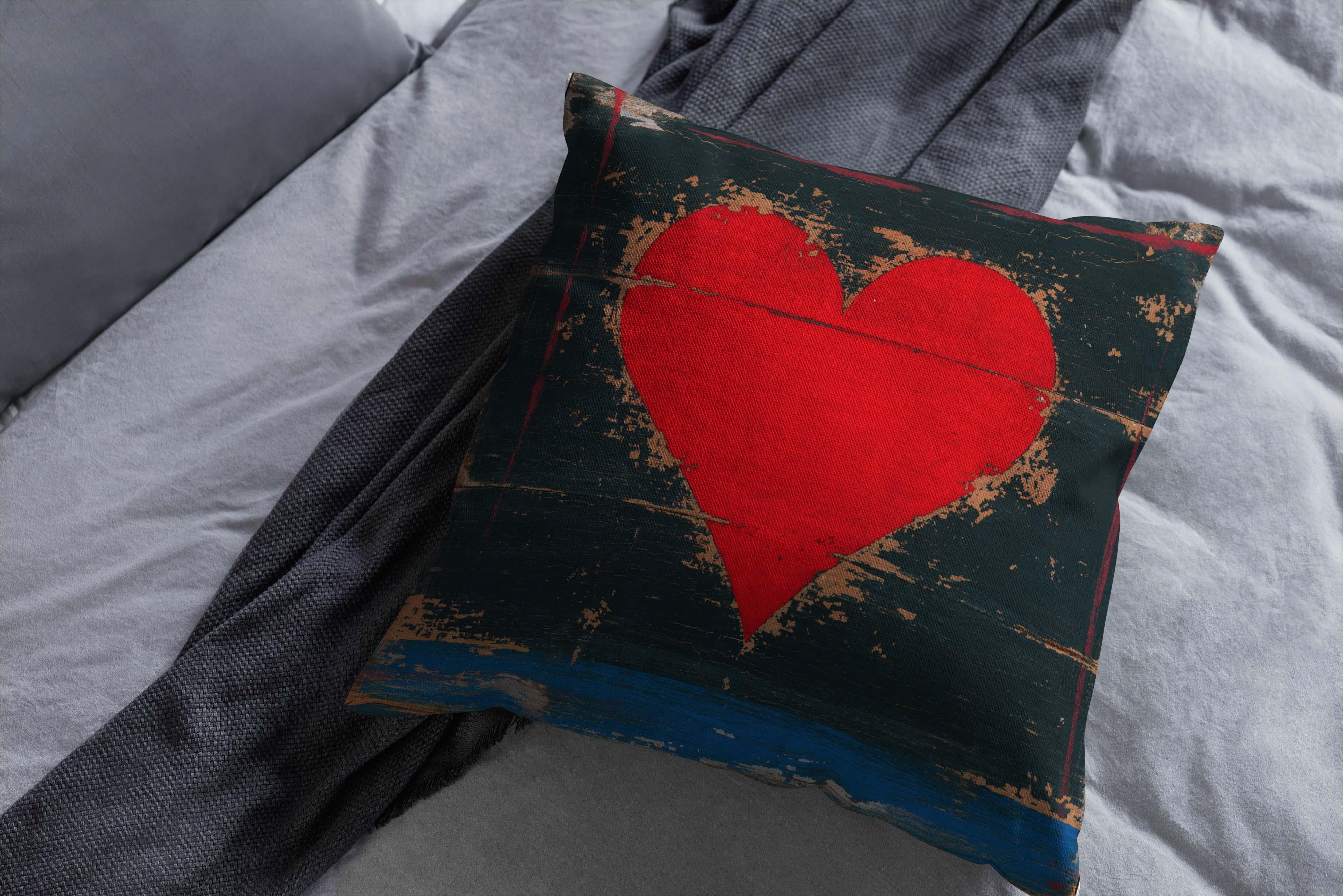 Hearts Playing Cards - Martin Wiscombe - Retro Art Print Cushion