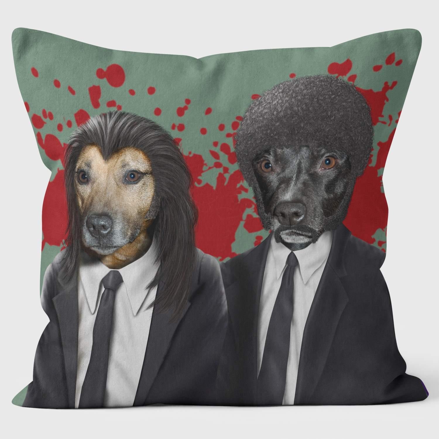 Hit Dogs Splatter - Pets Rock Cushion - Handmade Cushions UK - WeLoveCushions