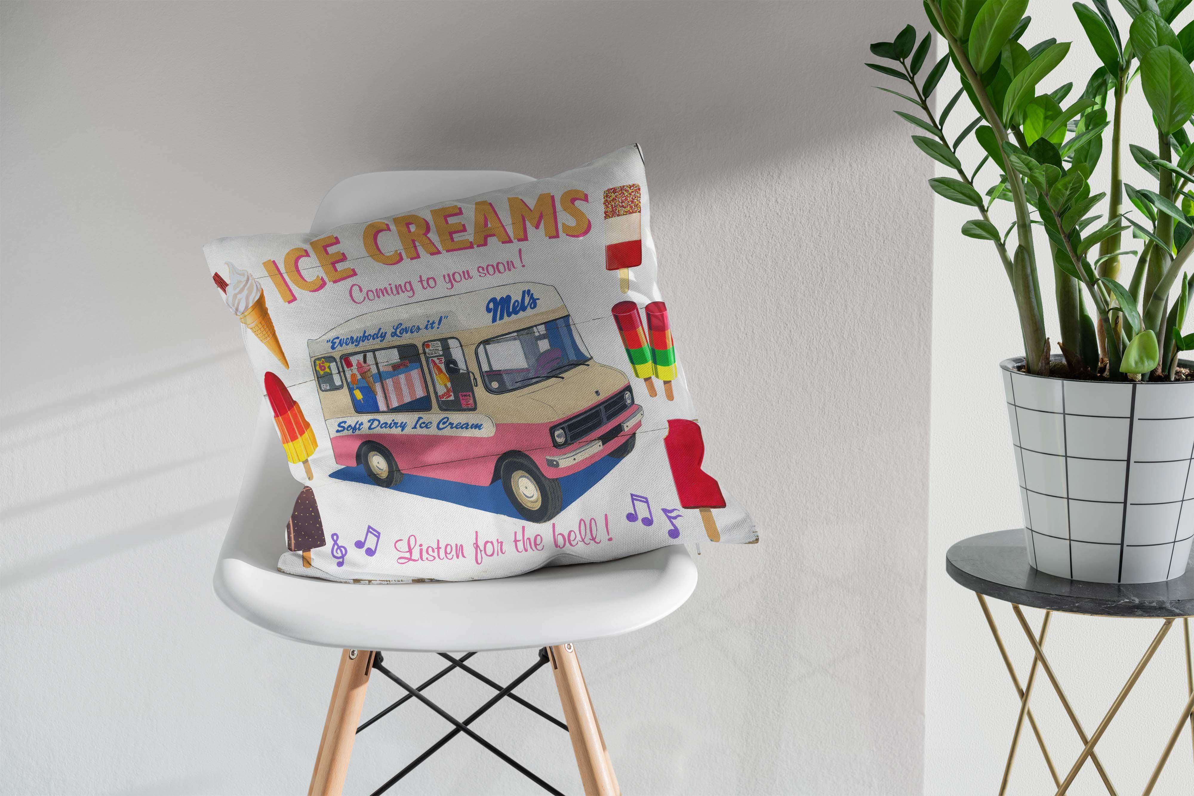 Ice Creams Van - Martin Wiscombe Cushion