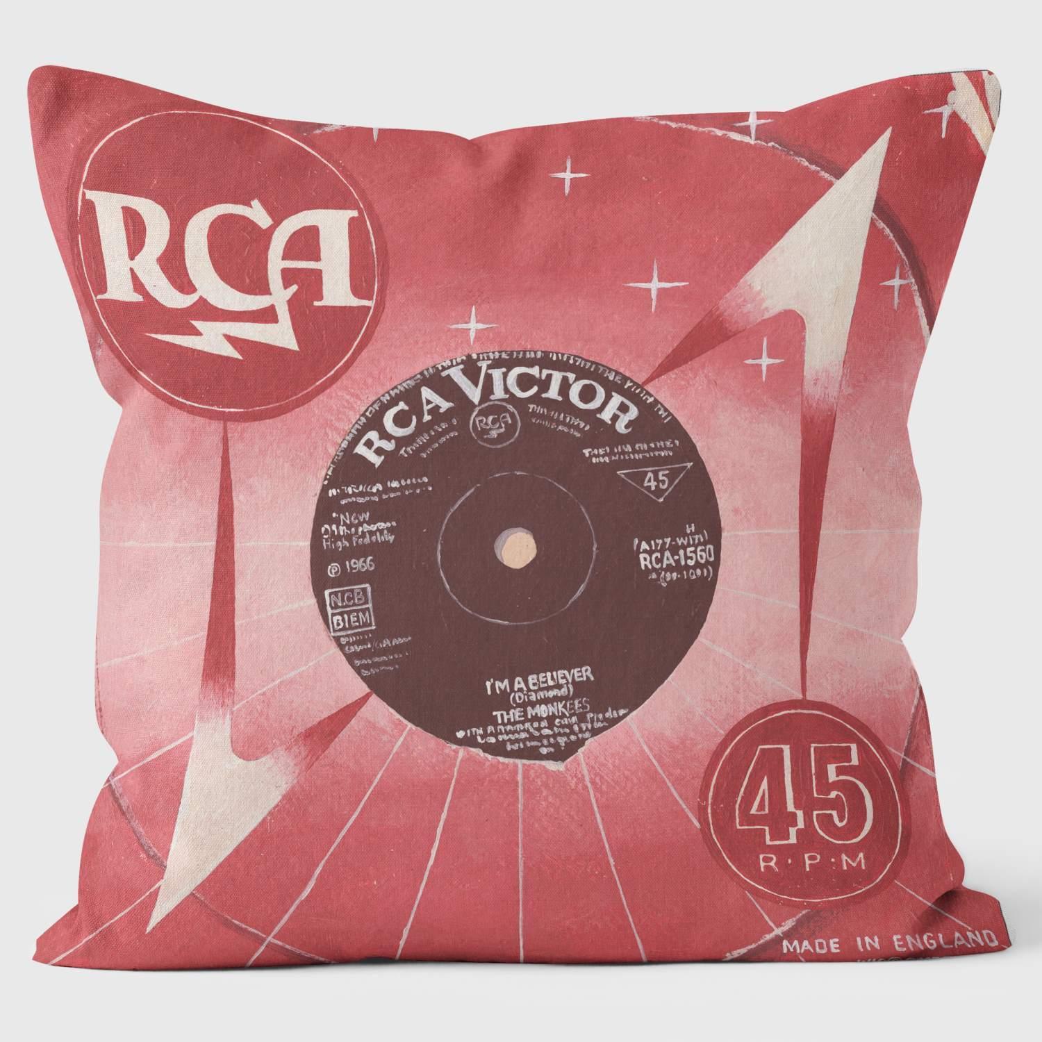 Im A Believer RCA Cushion - Martin Wiscombe - Classic Singles Pillows - Handmade Cushions UK - WeLoveCushions