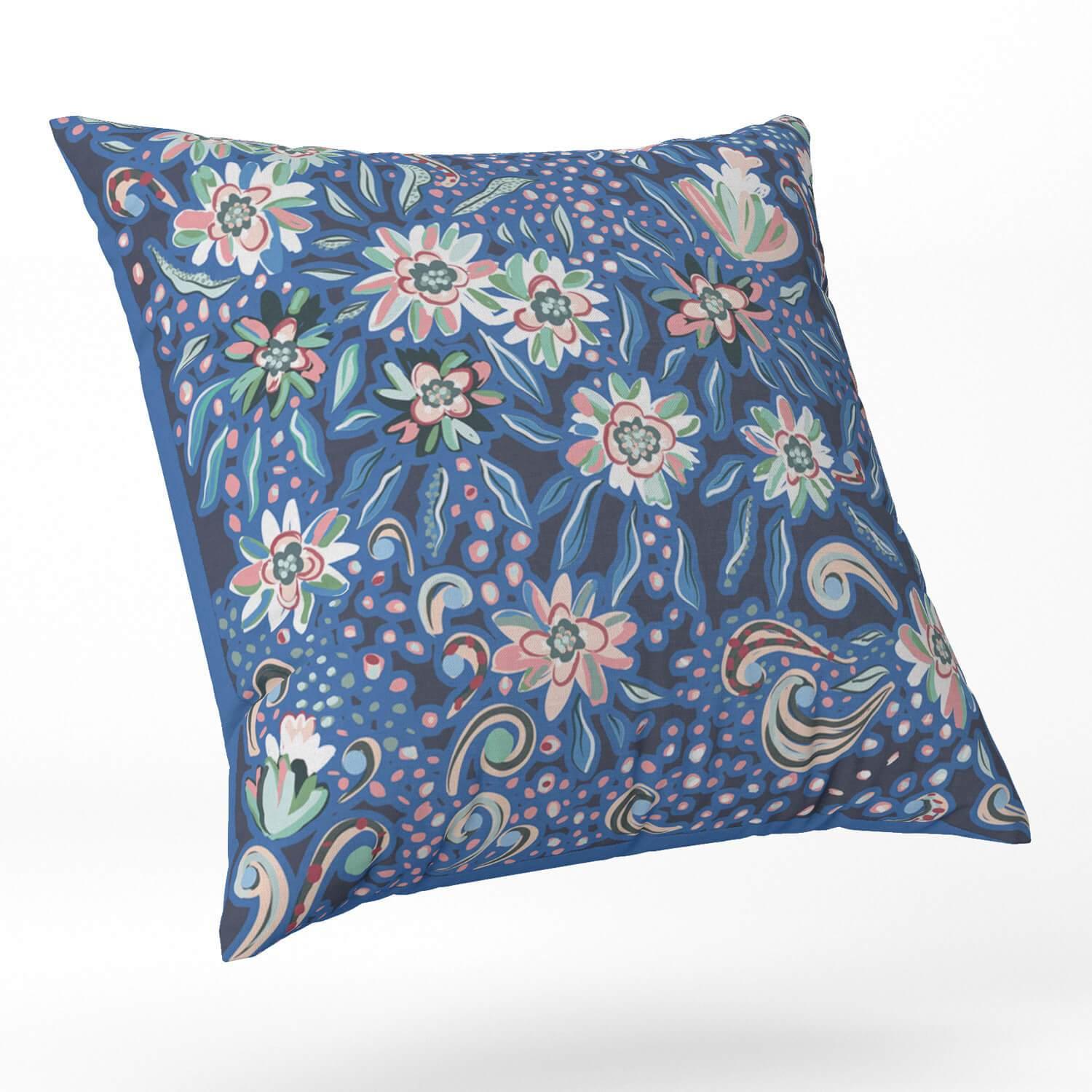 Indian Dreams ( Blue) - Funky Art Cushion - Bellissima - House Of Turnowsky Pillows - Handmade Cushions UK - WeLoveCushions