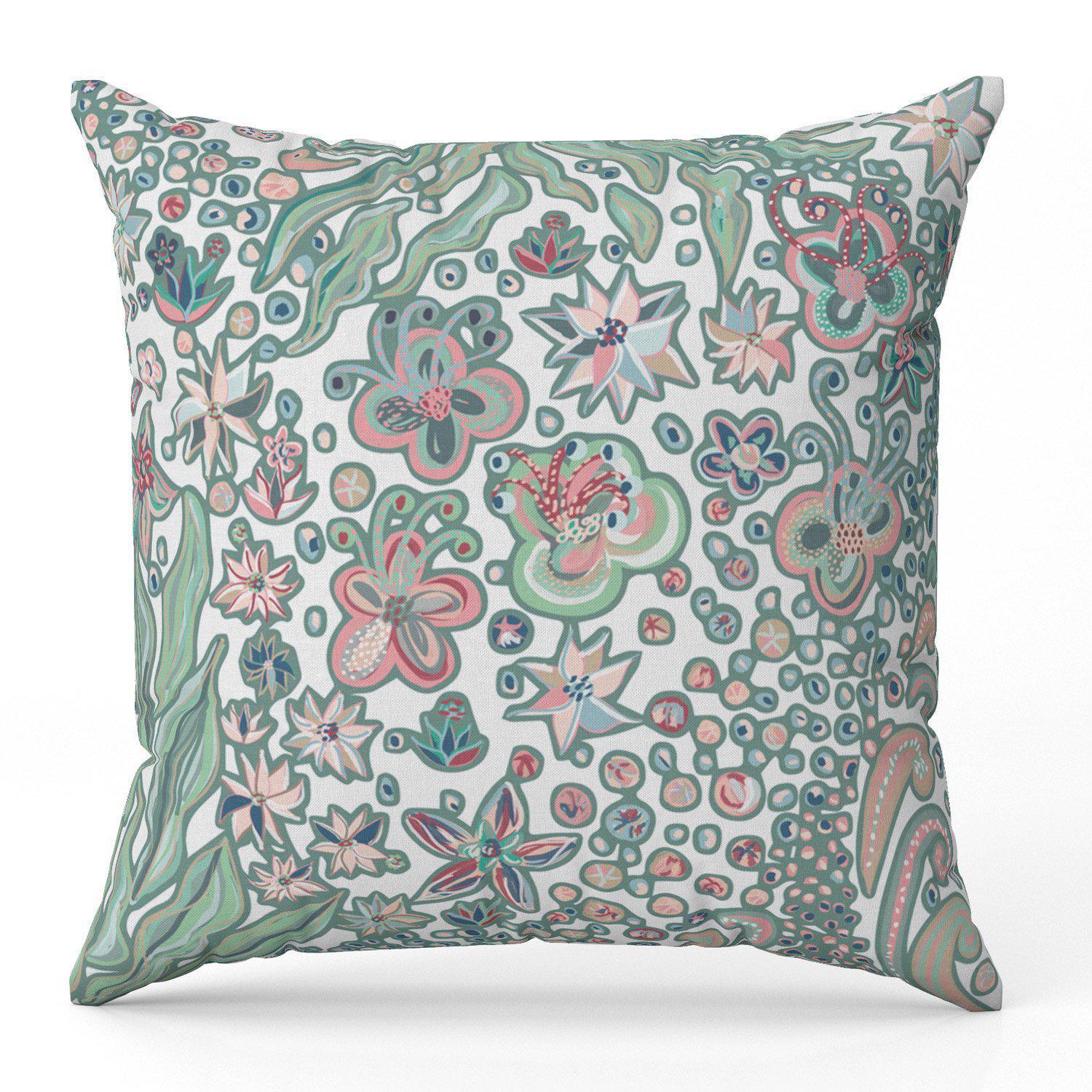 Indian Dreams (White) - Funky Art Cushion - Bellissima - House Of Turnowsky Pillows - Handmade Cushions UK - WeLoveCushions