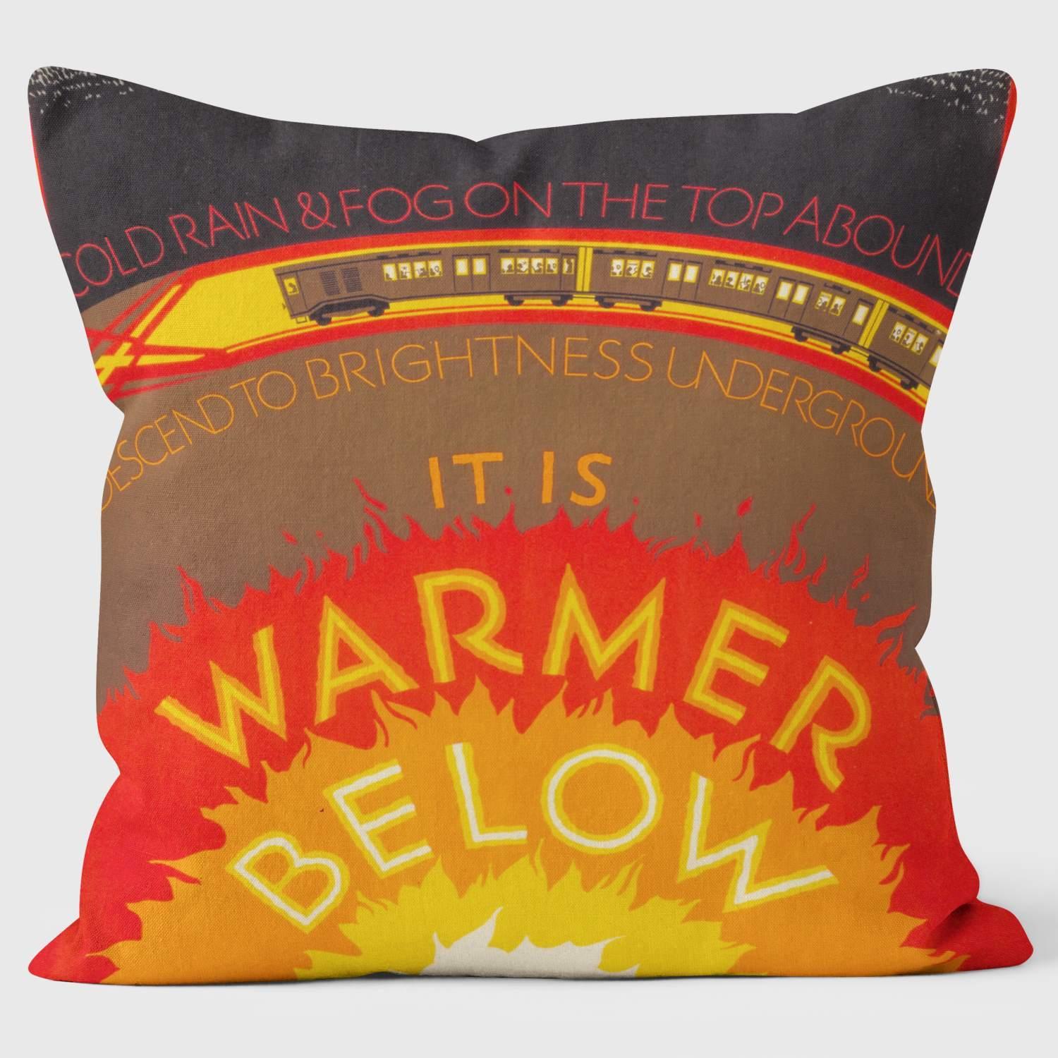 It's Warmer Below - London Transport Cushion - Handmade Cushions UK - WeLoveCushions