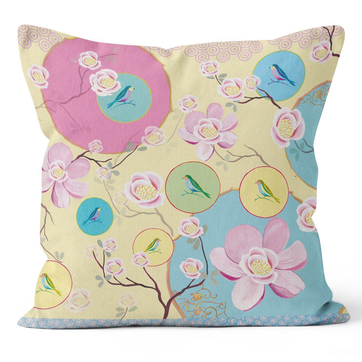 Japanese Dreams - Funky Art Cushion - Garden Of Eden - House Of Turnowsky Pillows - Handmade Cushions UK - WeLoveCushions