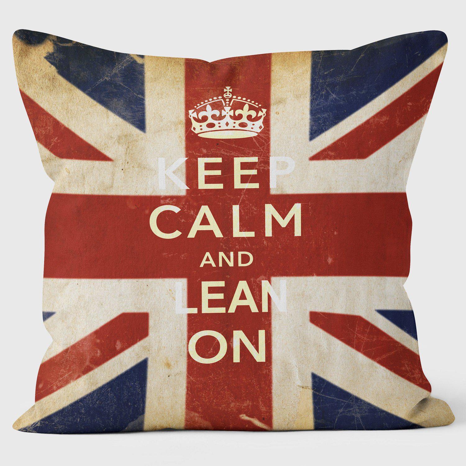 KEEP CALM LEAN ON UNION JACK - Art Print Cushion - Handmade Cushions UK - WeLoveCushions