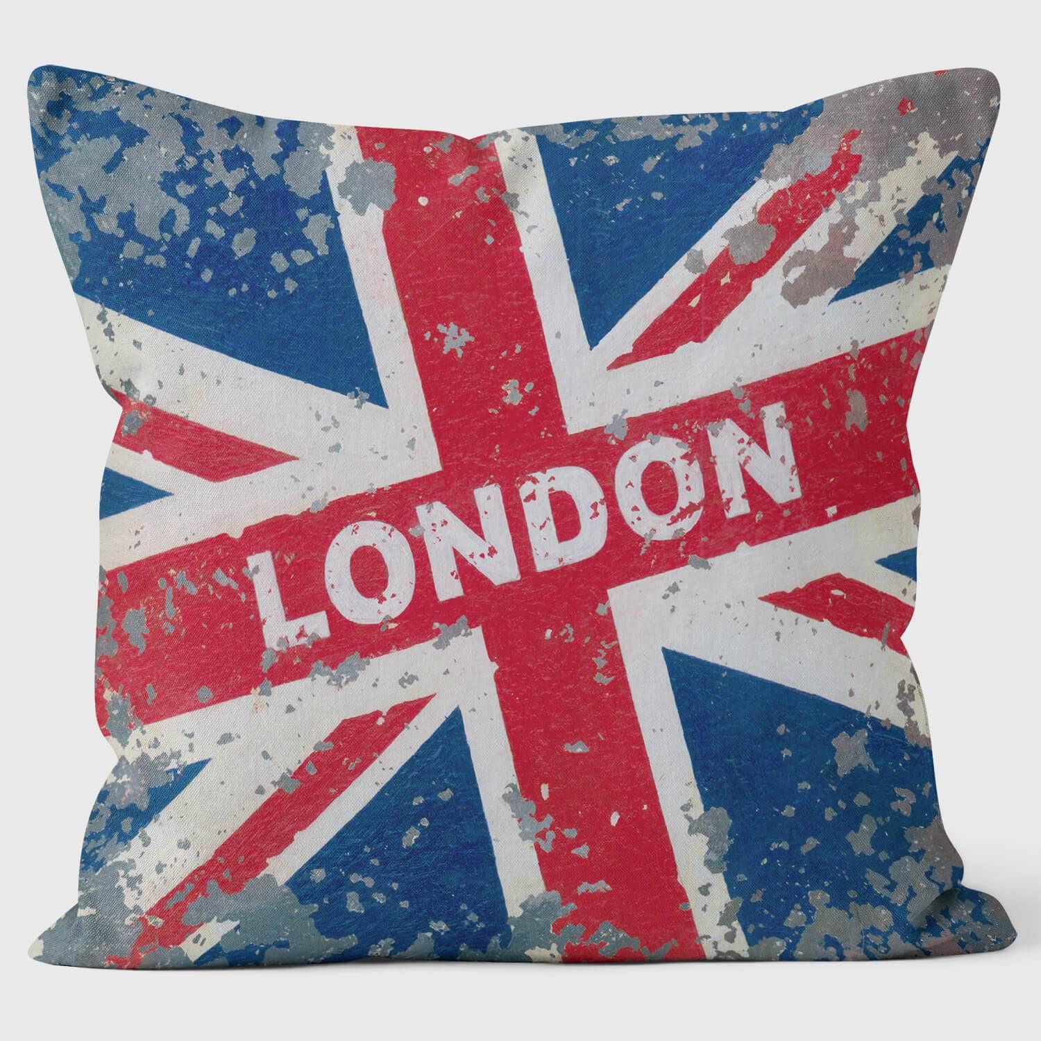 LONDON Union Jack - Martin Wiscombe - Retro Art Print Cushion - Handmade Cushions UK - WeLoveCushions