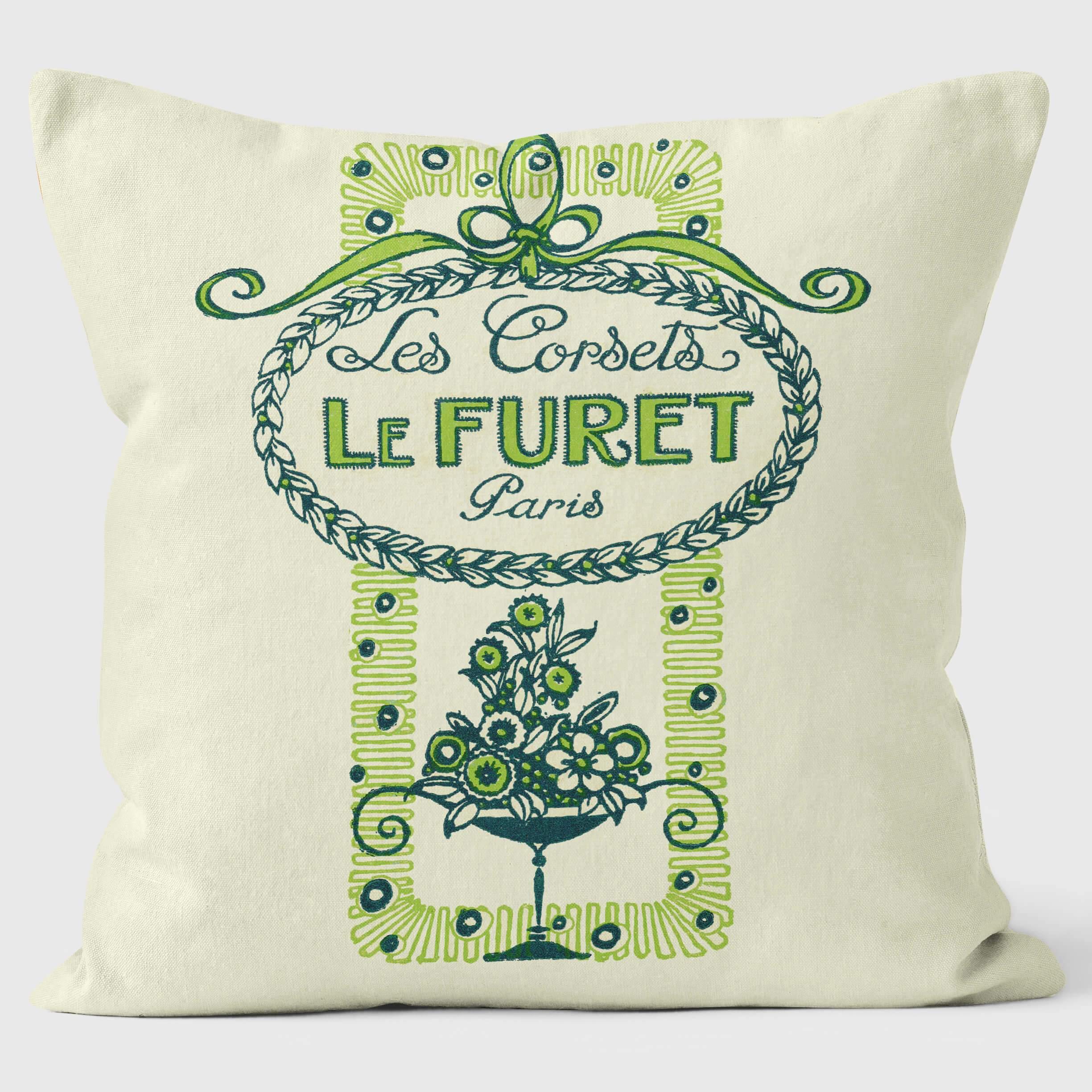 Les Corset Le Furet Paris - Art Print Cushion - Handmade Cushions UK - WeLoveCushions