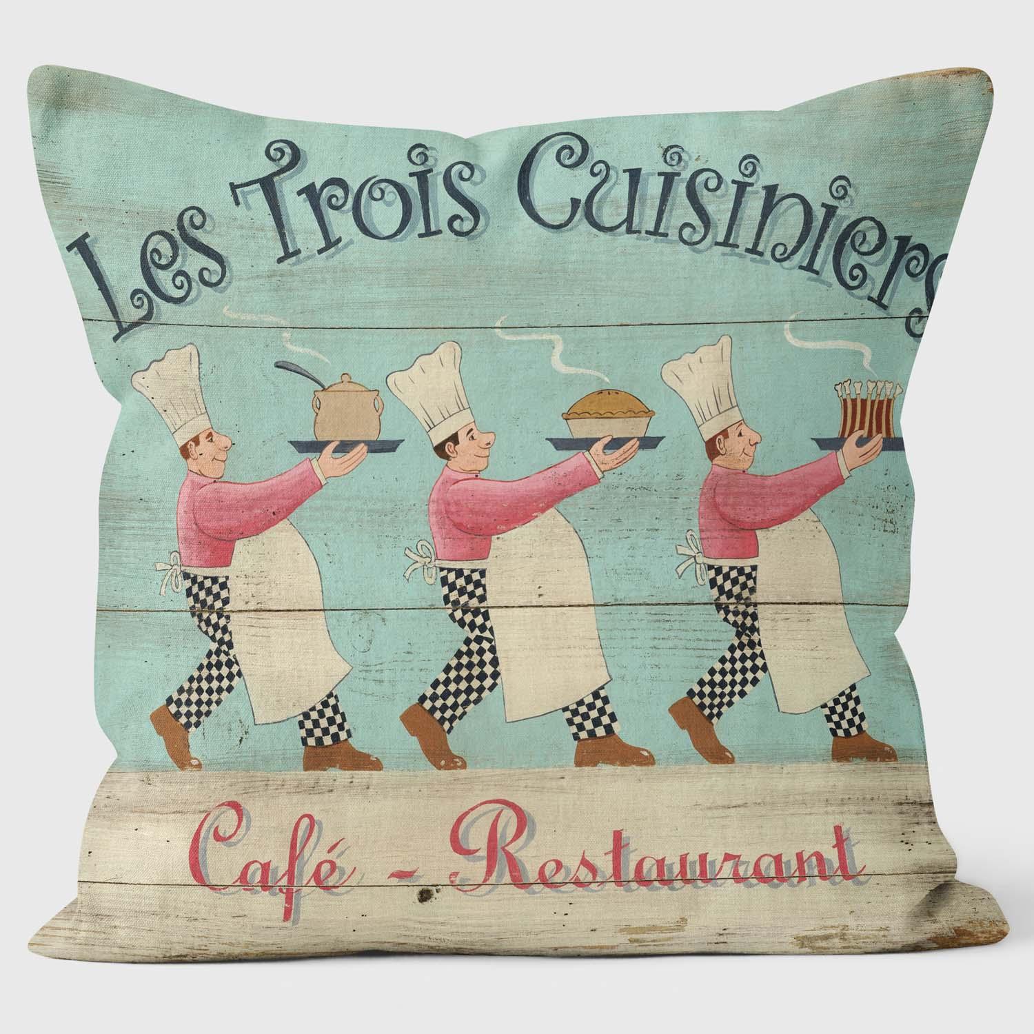 Les Trois Cuisiniers - Martin Wiscombe Cushion - Handmade Cushions UK - WeLoveCushions
