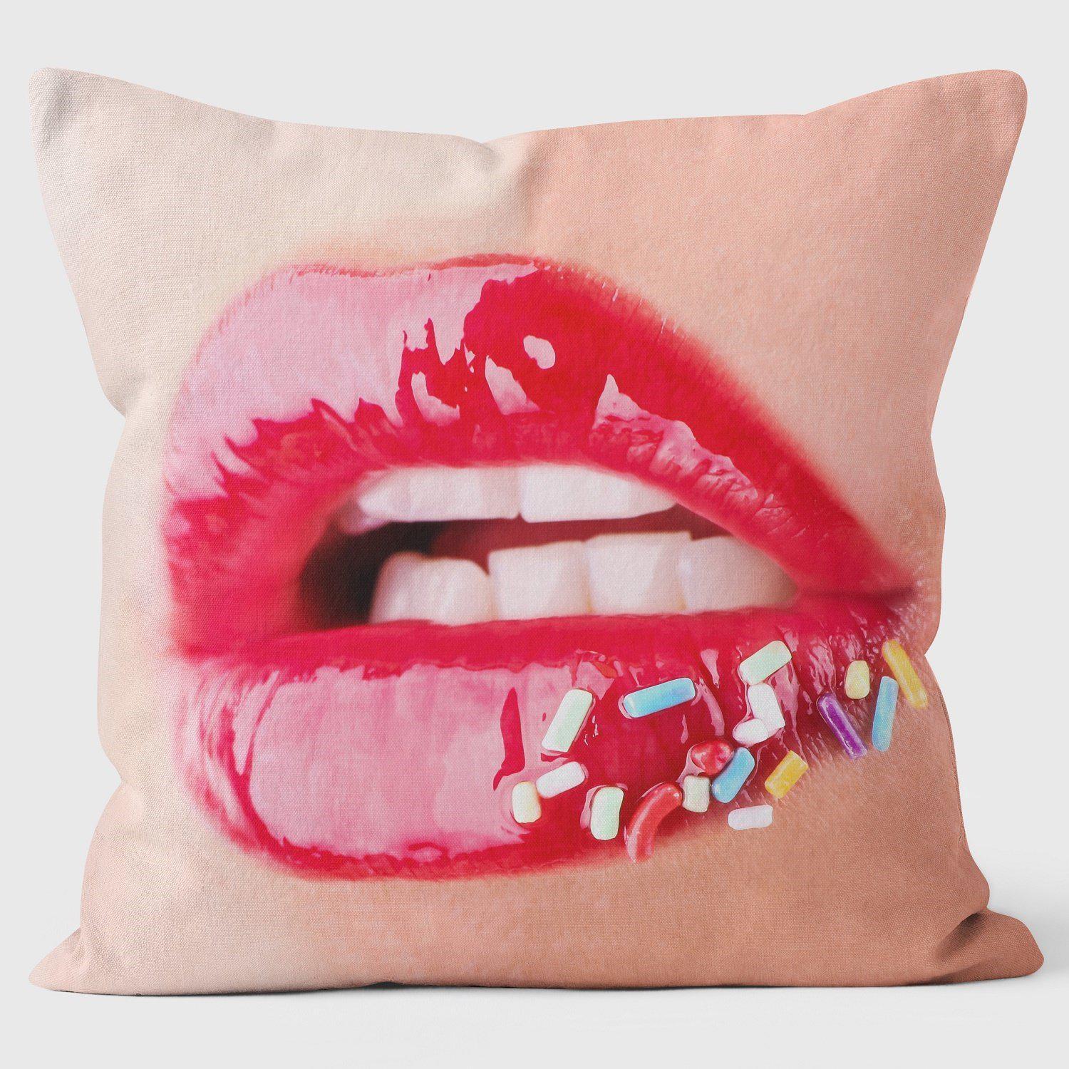 Lips Sugar - Art Print Cushion - Handmade Cushions UK - WeLoveCushions