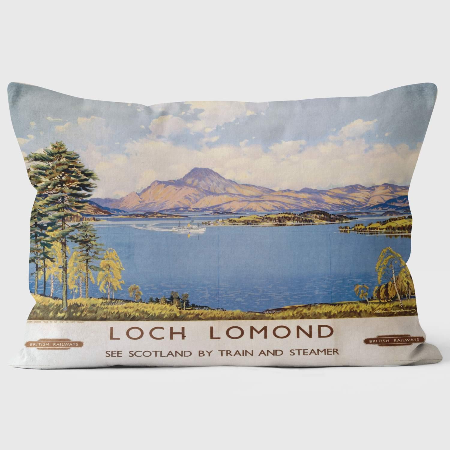 Loch Lomond See Scotland by Train and Steamer - National Railway Museum Cushion - Handmade Cushions UK - WeLoveCushions
