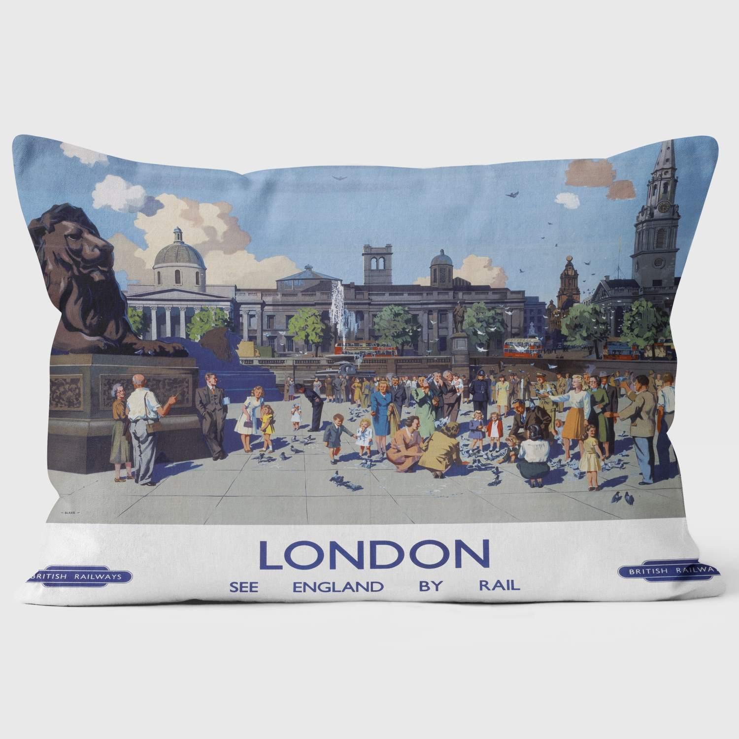 London BR 1950s - See England By Rail - National Railway Museum Cushion - Handmade Cushions UK - WeLoveCushions