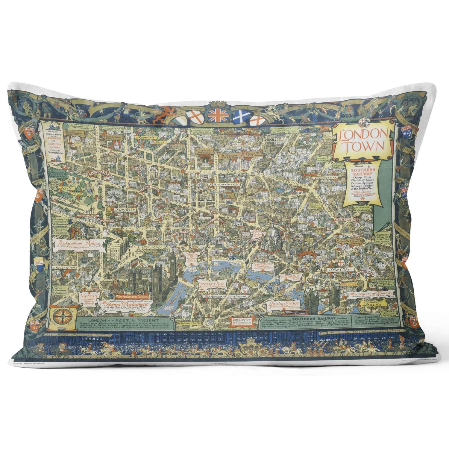 London Map - National Railways Museum Cushion - Handmade Cushions UK - WeLoveCushions