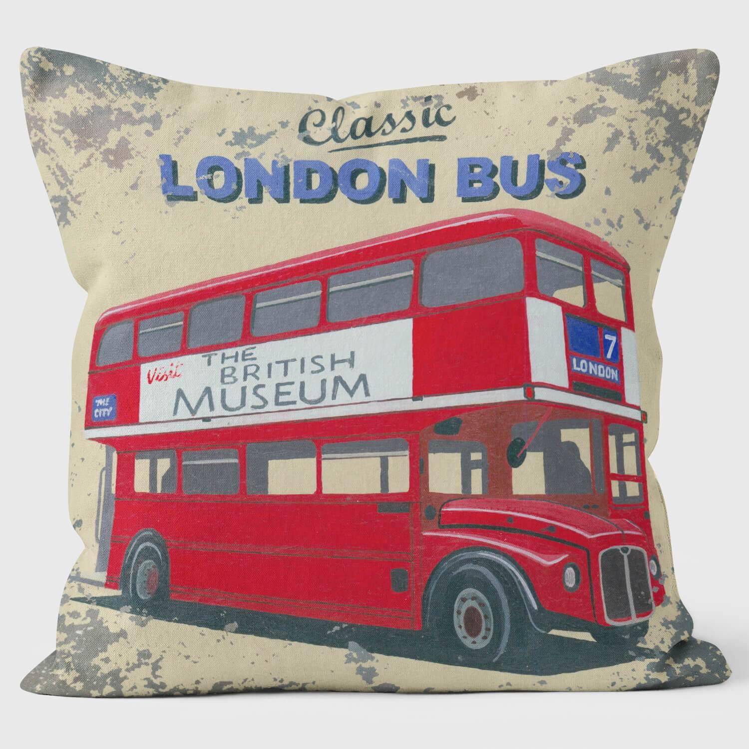 London Red Routmaster - Martin Wiscombe - Retro Art Print Cushion - Handmade Cushions UK - WeLoveCushions