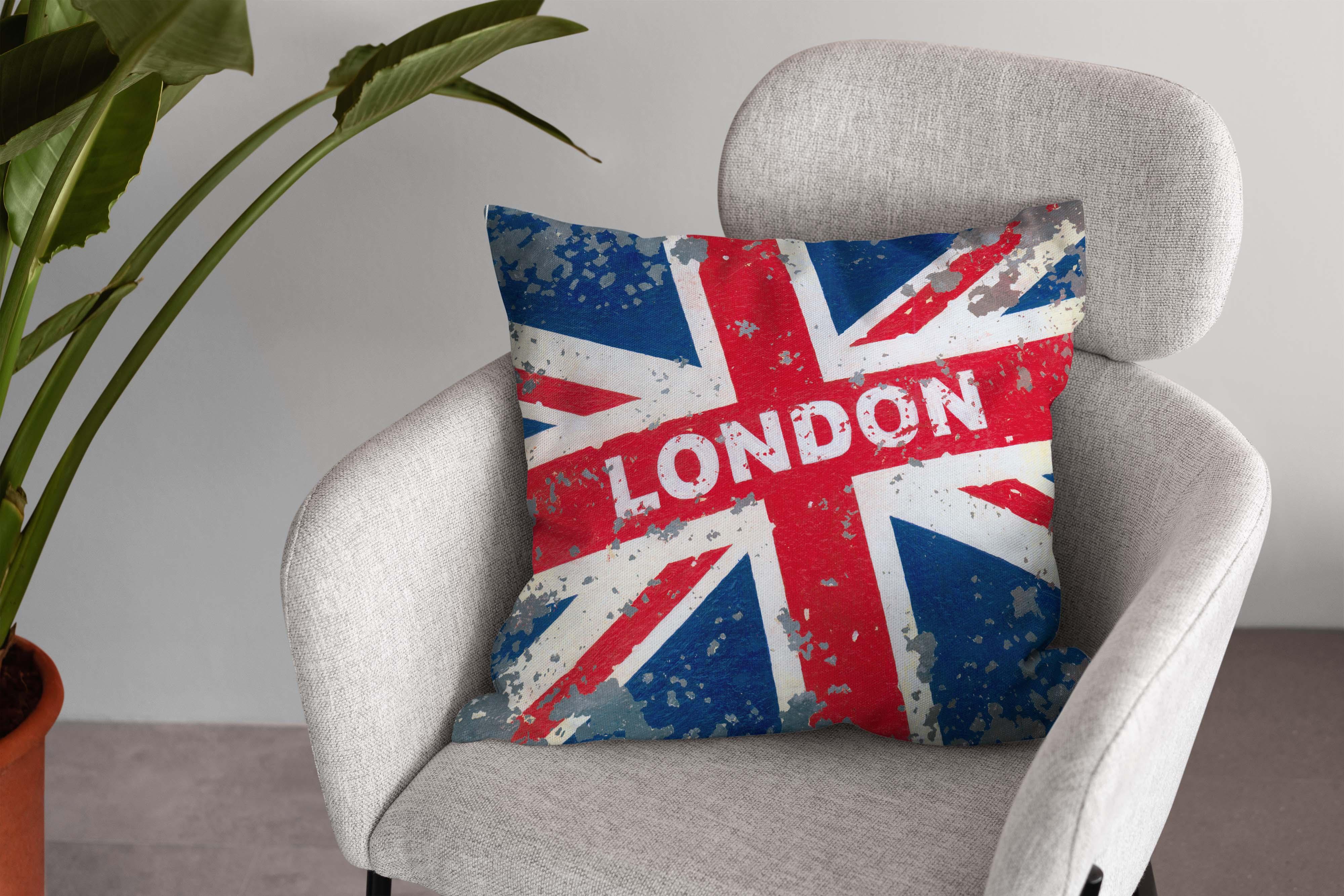 LONDON Union Jack - Martin Wiscombe - Retro Art Print Cushion