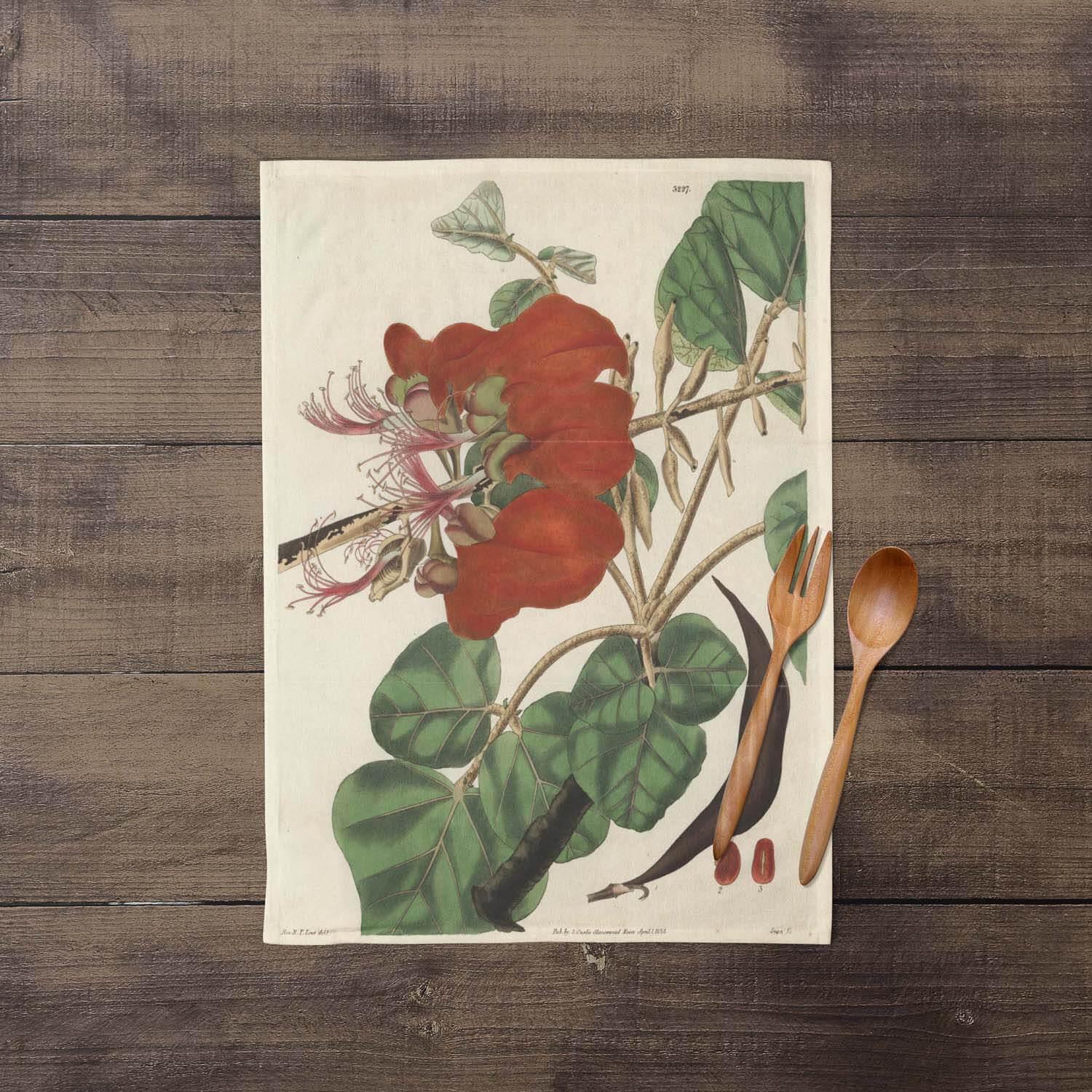 Velvety Erythrina - Botanical Tea Towel