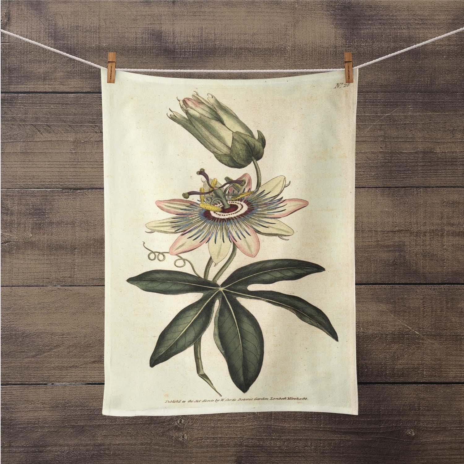 Common Passionflower  - Botanical Tea Towel