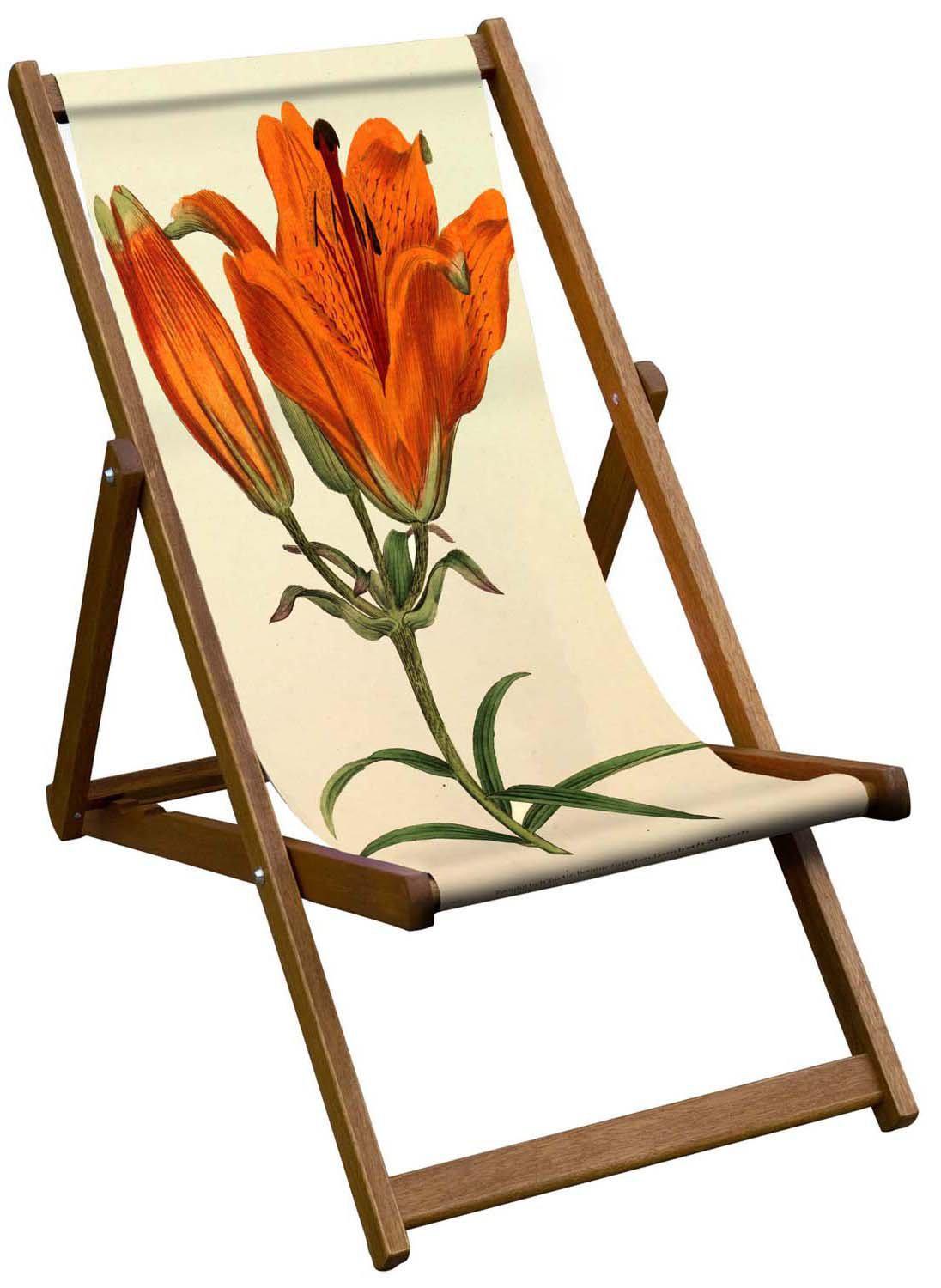 Orange Lily - Botanical Designs Deckchair