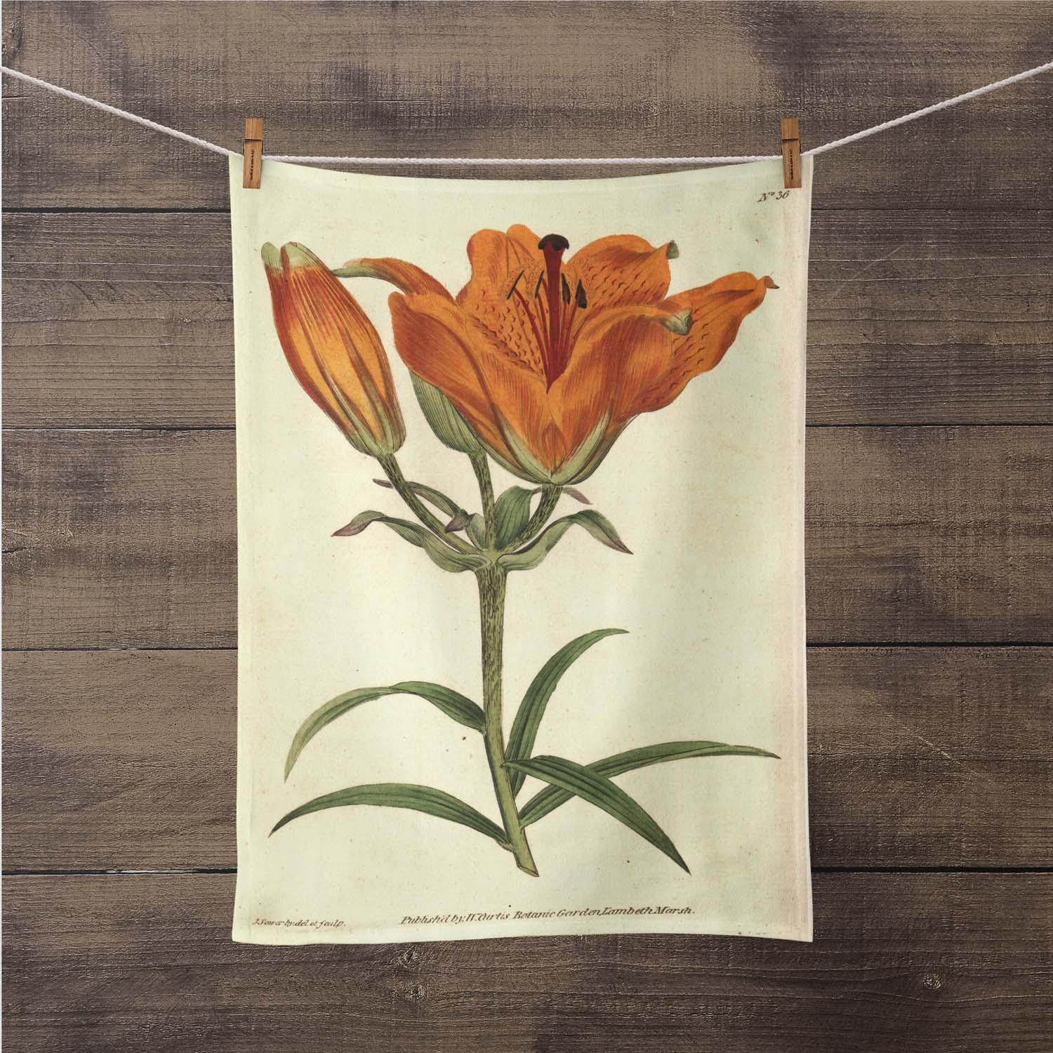 Orange Lily - Botanical Tea Towel