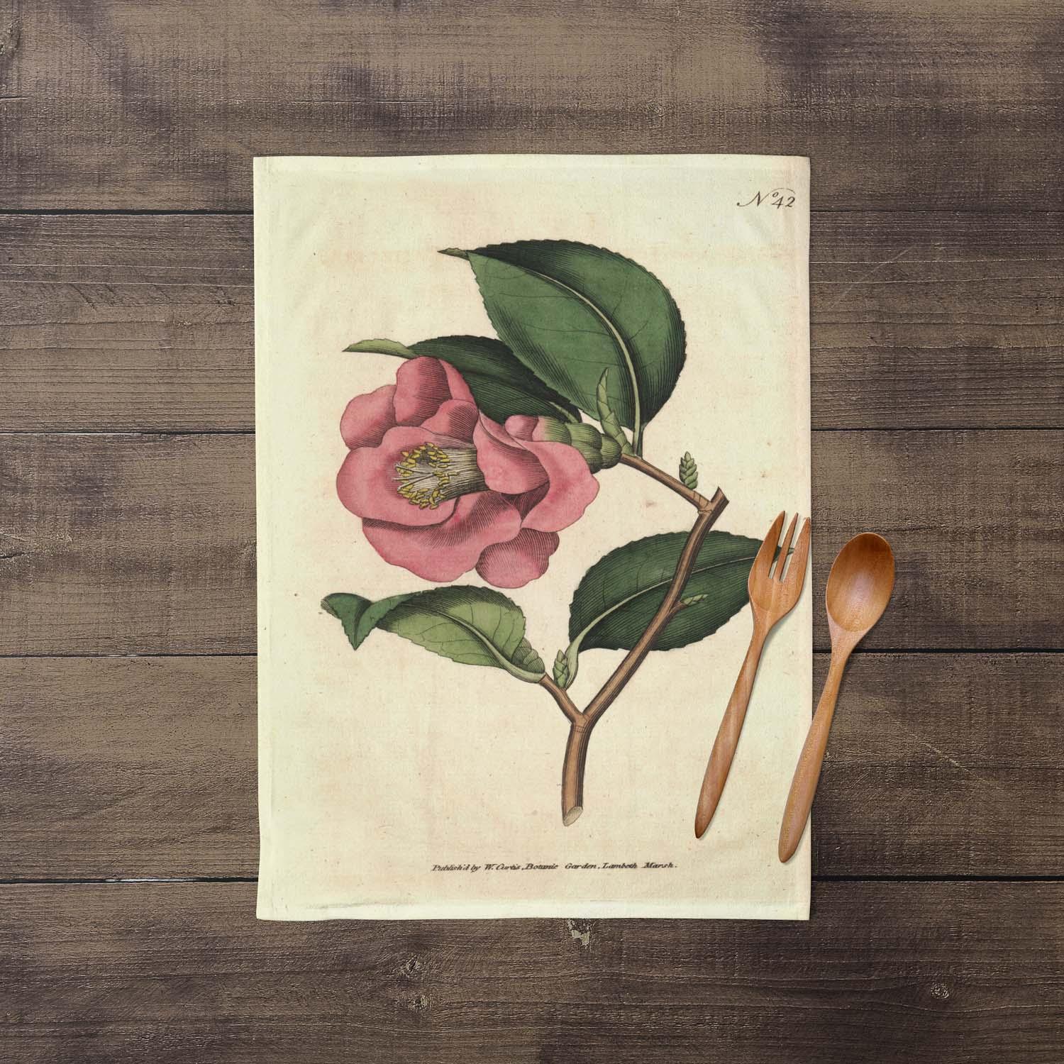 Rose Camelia - Botanical Tea Towel