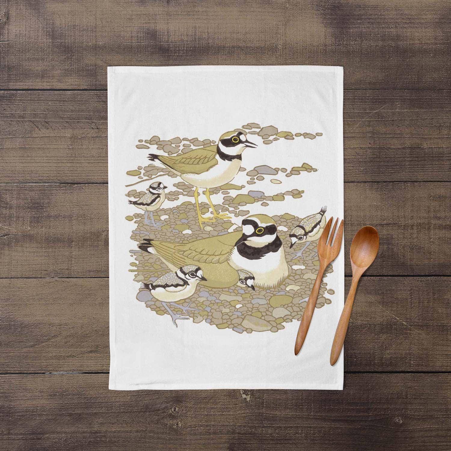 Little Ringed Plovers - Robert Gillmor Tea Towel