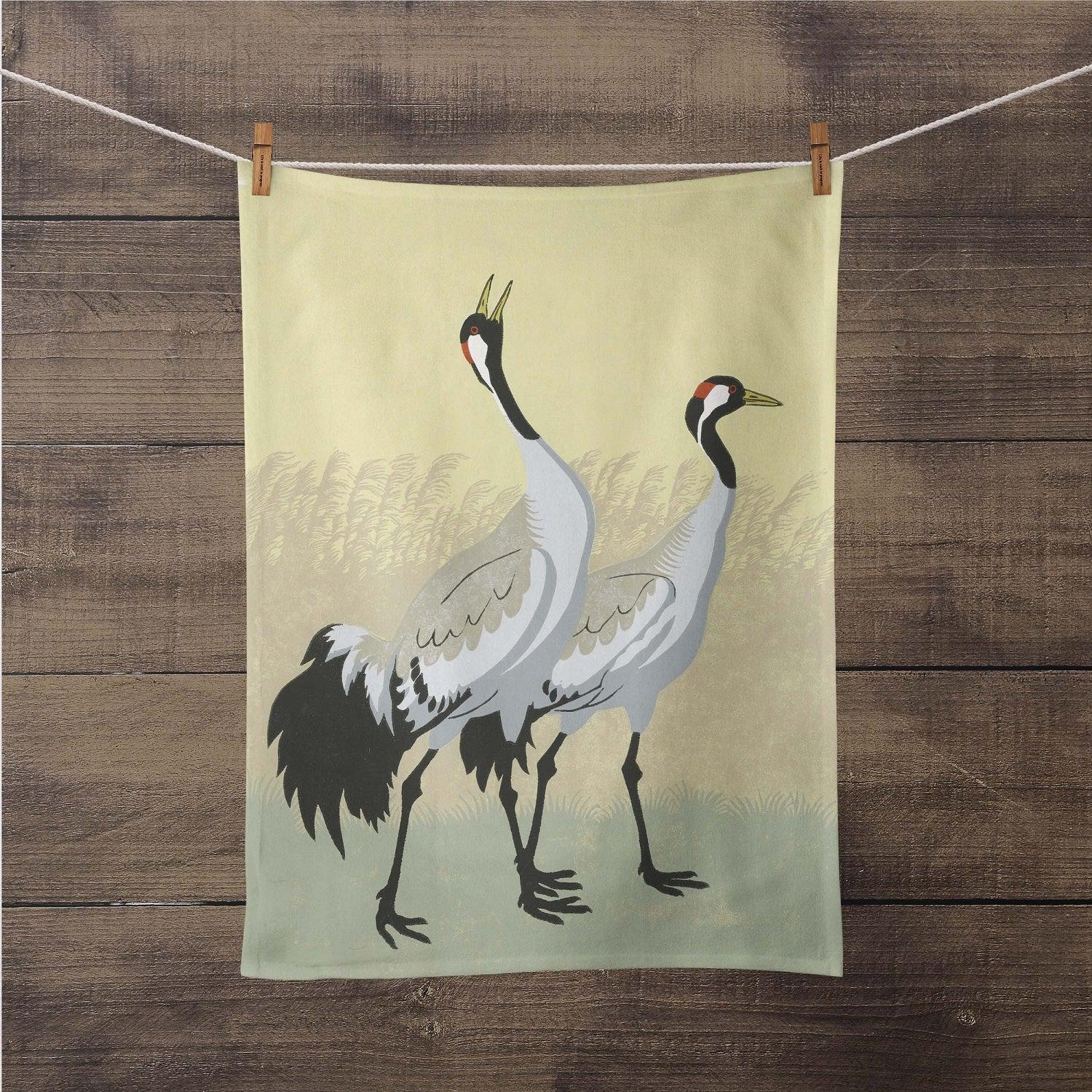 Norfolk Cranes - Robert Gillmor Tea Towel